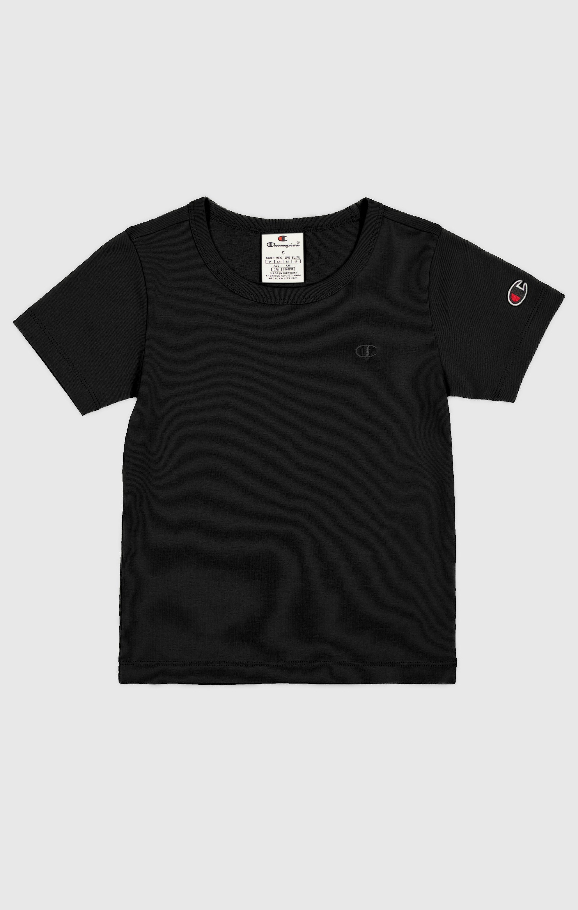 Champion T-Shirt Kurzarm, mit Rundhalsausschnitt, aus Baumwolle, gerader Abschluss