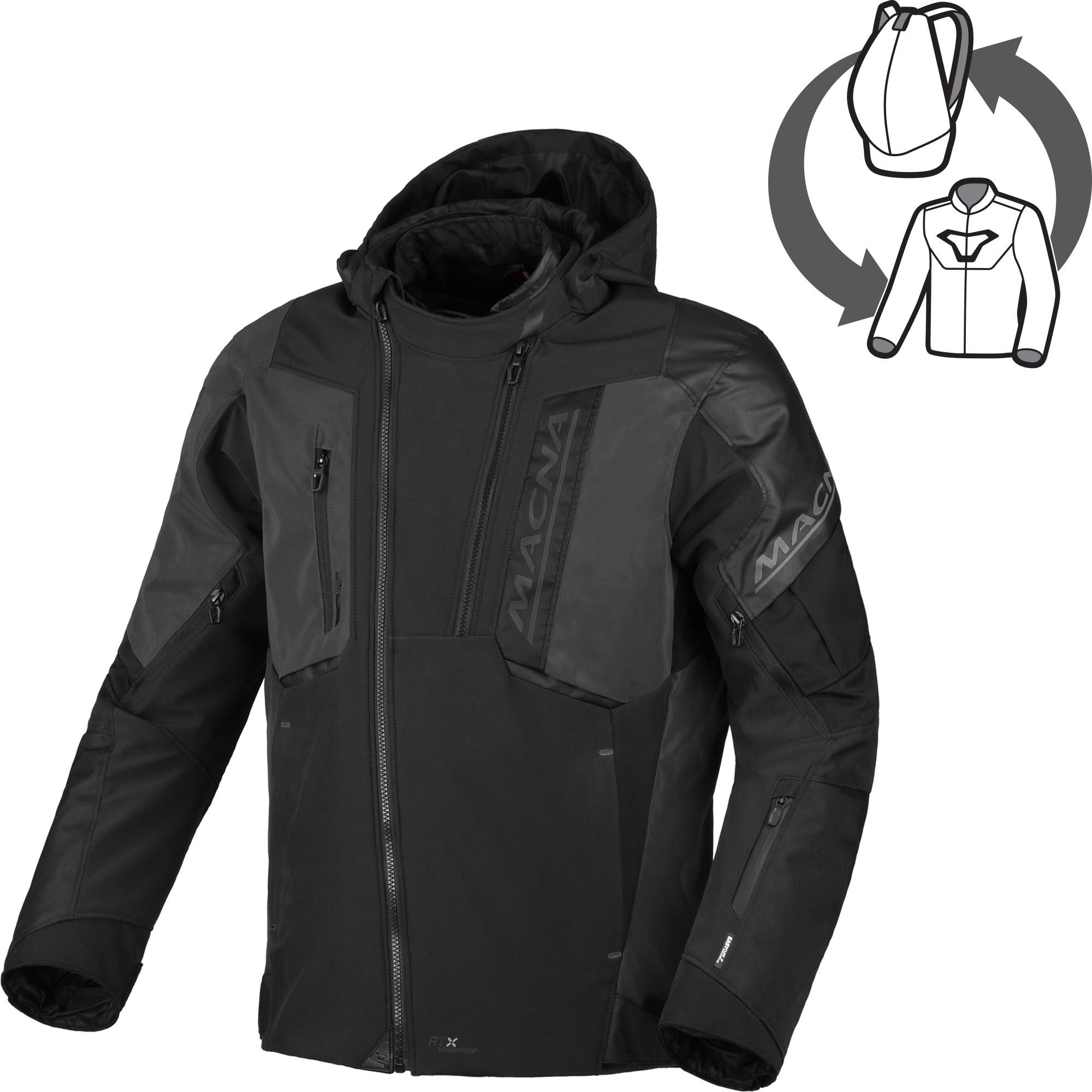 Macna Motorradjacke Angle 2.0 wasserdichte Motorrad Textiljacke Verbindungsreißverschluss,Ellenbogenprotektoren enthalten,herausn