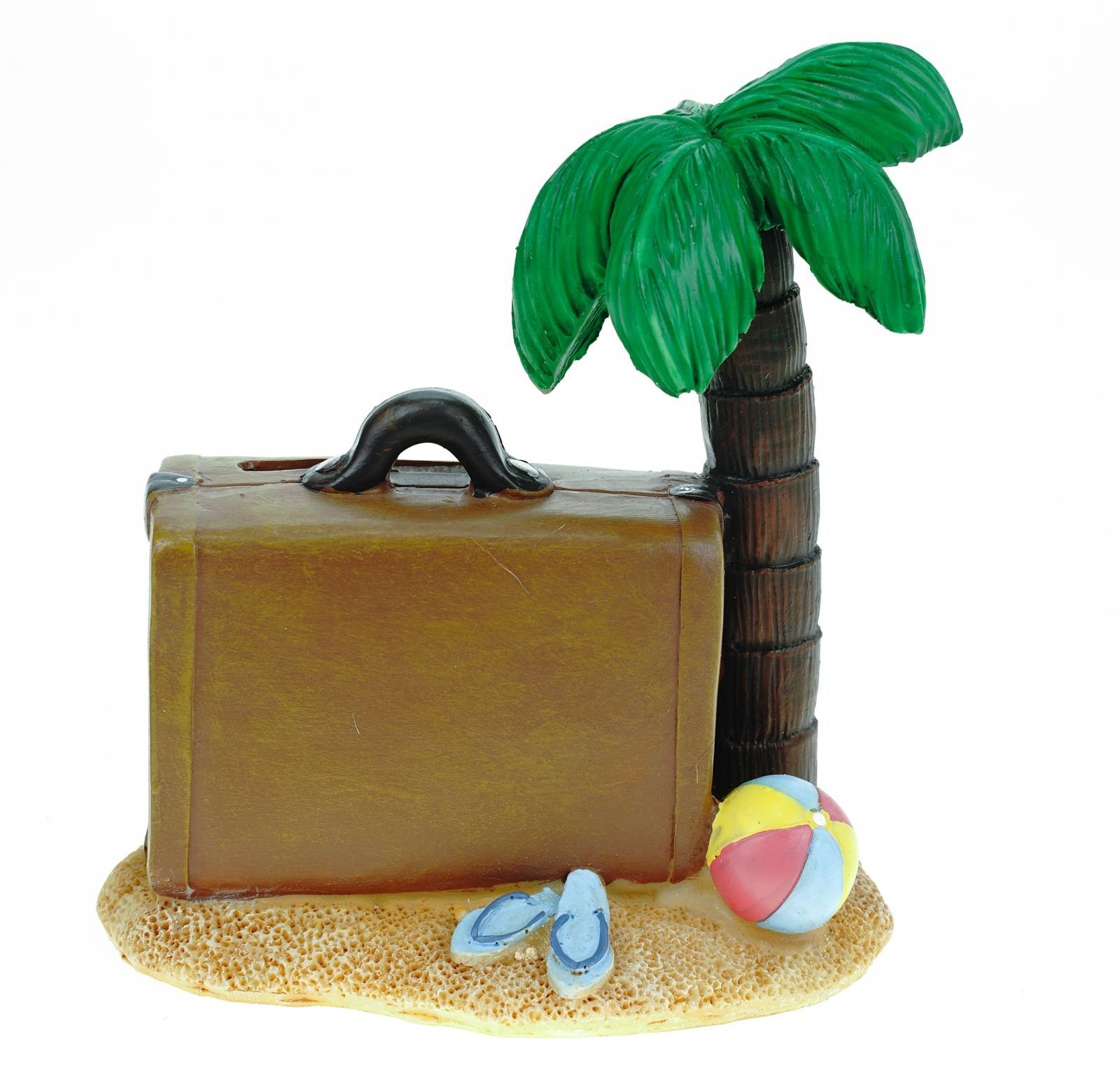 Kremers Schatzkiste Spardose Spardose Insel mit Koffer 12 cm Reisekasse Urlaubskasse Urlaub. € 16,99