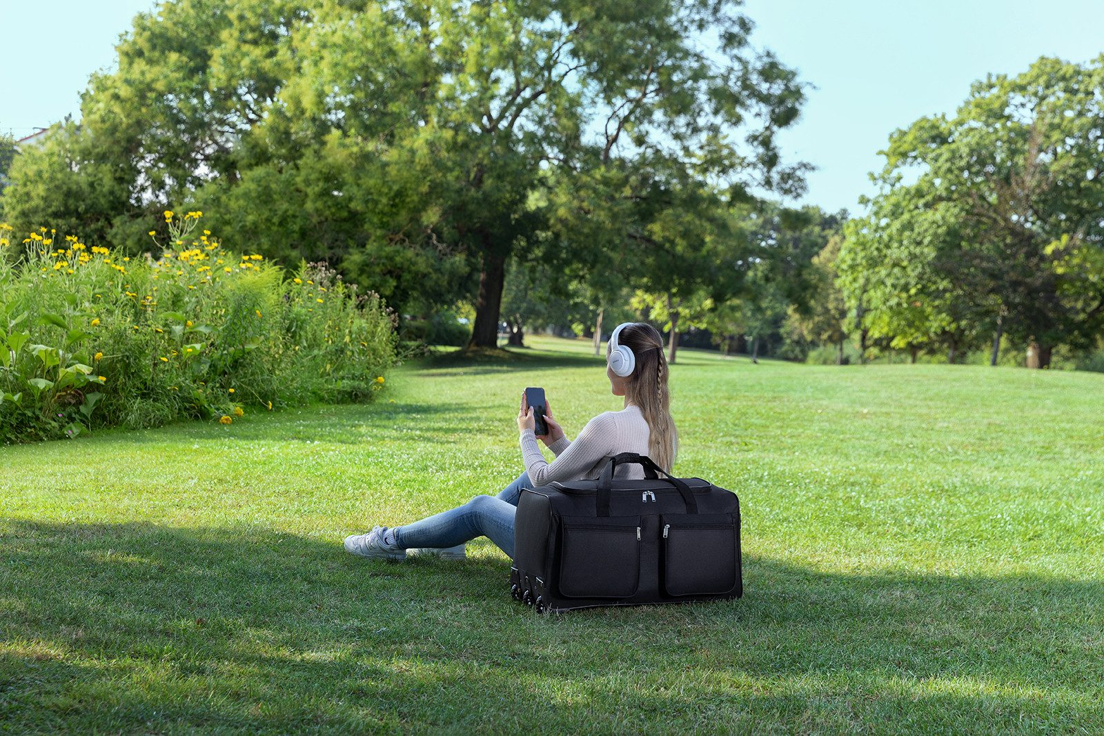 EAAKIE Trolley Trolleytasche Reisetasche Rollentasche Sporttasche Größe M-L-XL, 3 Rollen – Bild 5 von 5