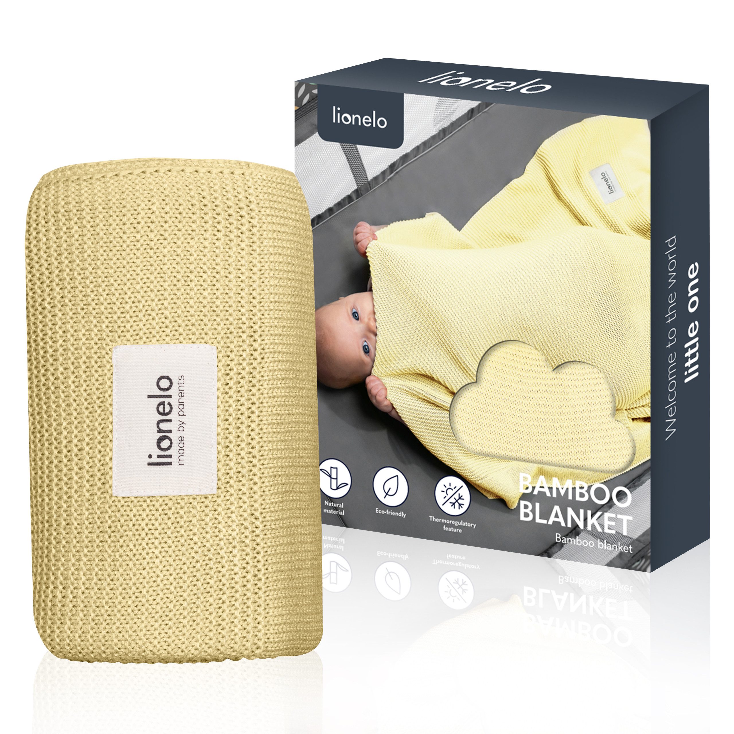 Krabbeldecke BAMBOO BLANKET, lionelo, 100% Bambus-Baumwolle - XXL Размер - antibakteriell, hypoallergen