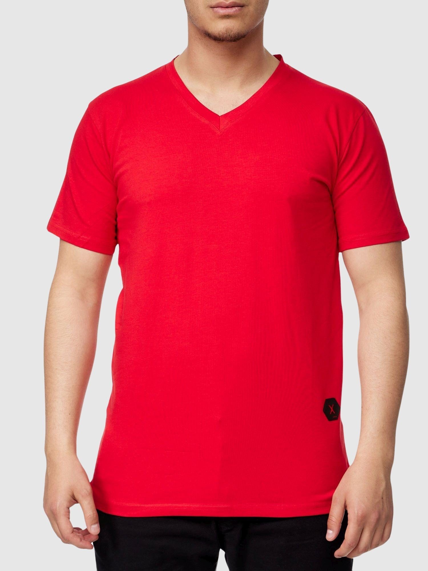 John Kayna Poloshirt Polo John Tee Polo T-Shirt Kurzarmshirt Fitness Herren Freizeit T-Shirt Tee, Casual Tshirt Rot 1-tlg) für Shirt Kayna T Männer (Shirt