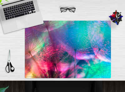 cover-your-desk.de Schreibtischunterlage Pusteblume Farbspiel – Schreibunterlage aus Vinyl in versch. Größen, (1 tlg., abwischbar, Hergestellt in Deutschland)