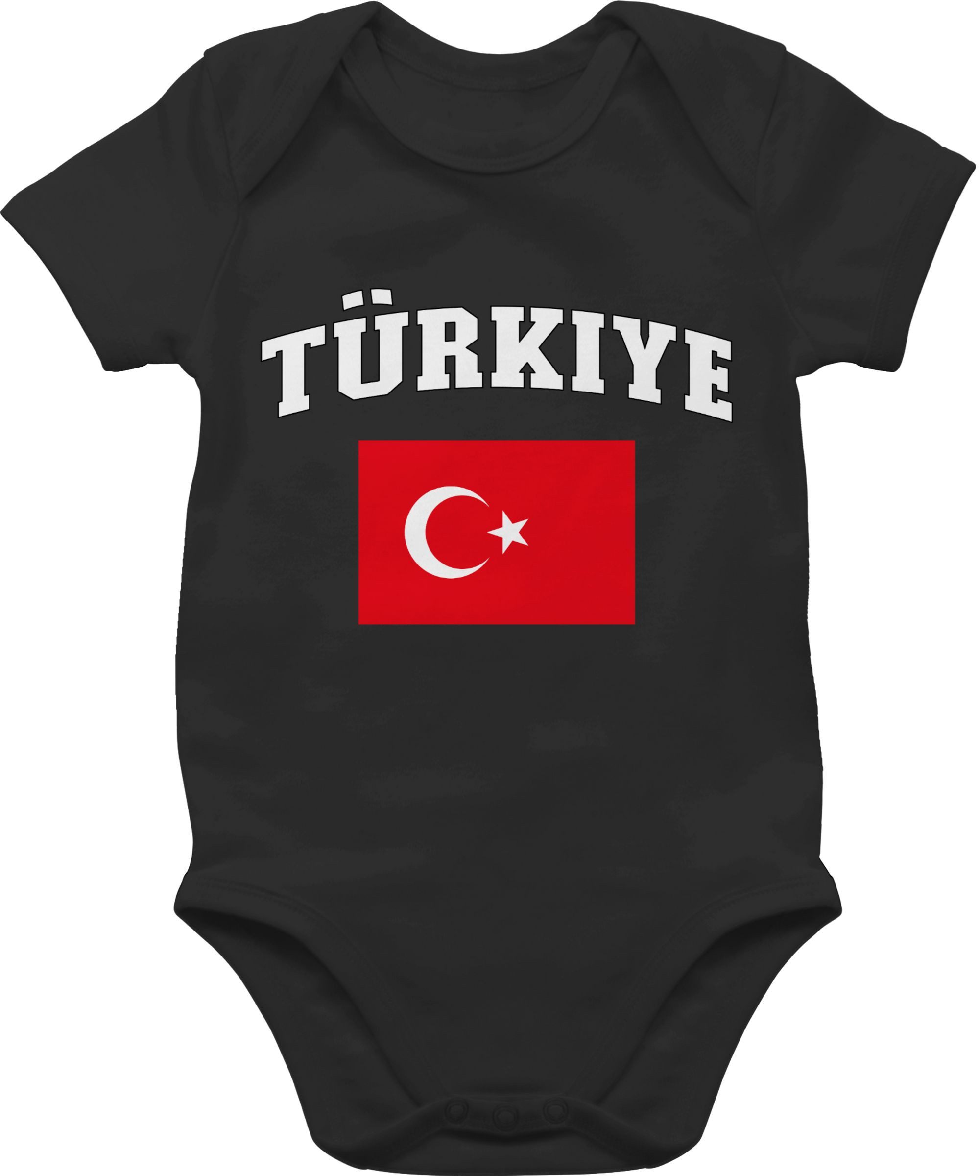 Shirtracer Shirtbody Türkiye Schriftzug mit Flagge, Türkei, Turkey, Türkisch 2026 Fussball WM Fanartikel Baby