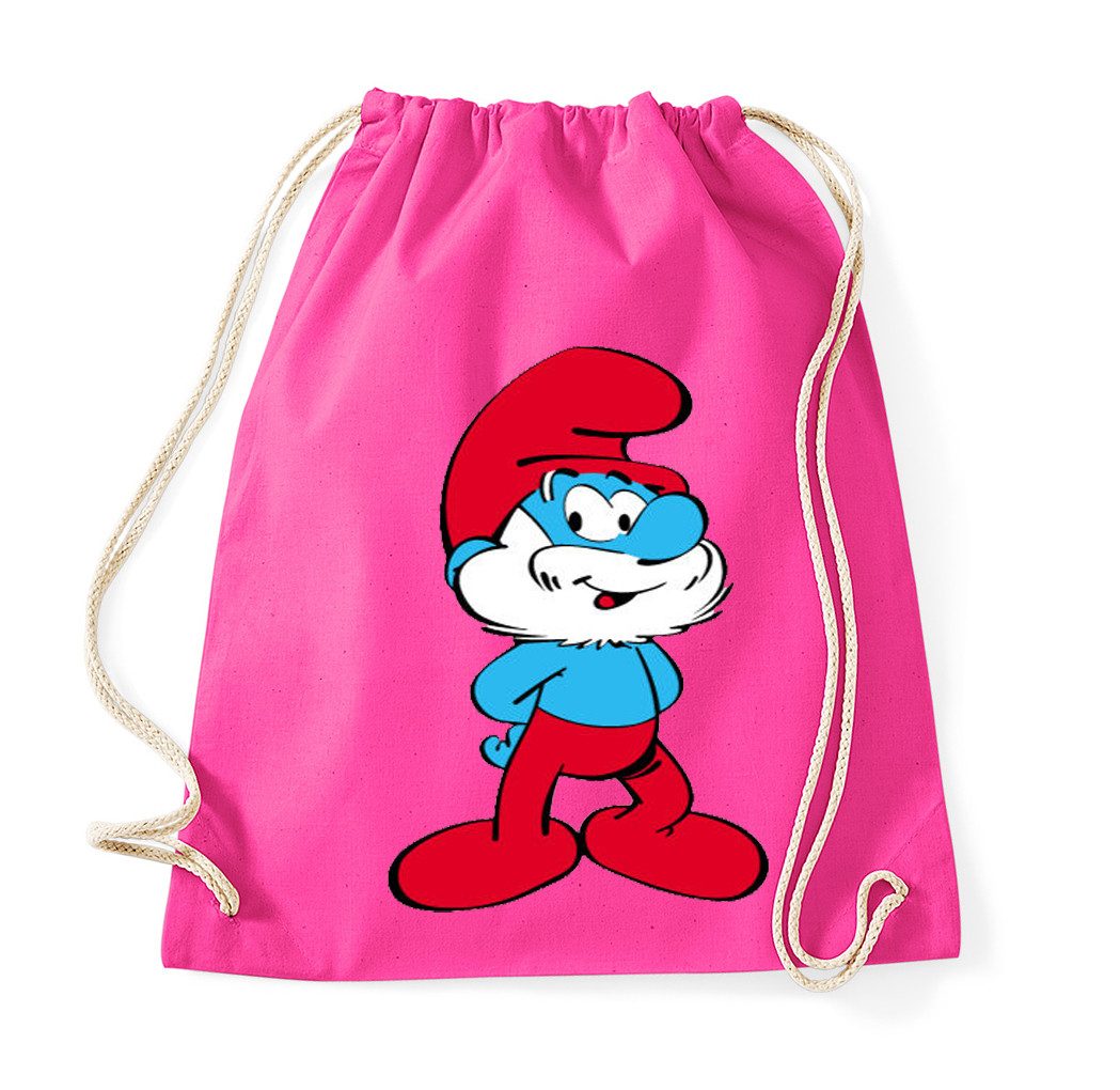 Turnbeutel PapaSchlumpf Turnbeutel Print Kultfigur Comic Retro Tasche