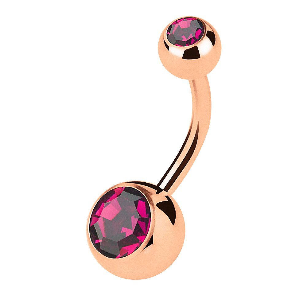 Taffstyle Bauchnabelpiercing Piercing Rosegold Vergoldet Kristall günstig online kaufen