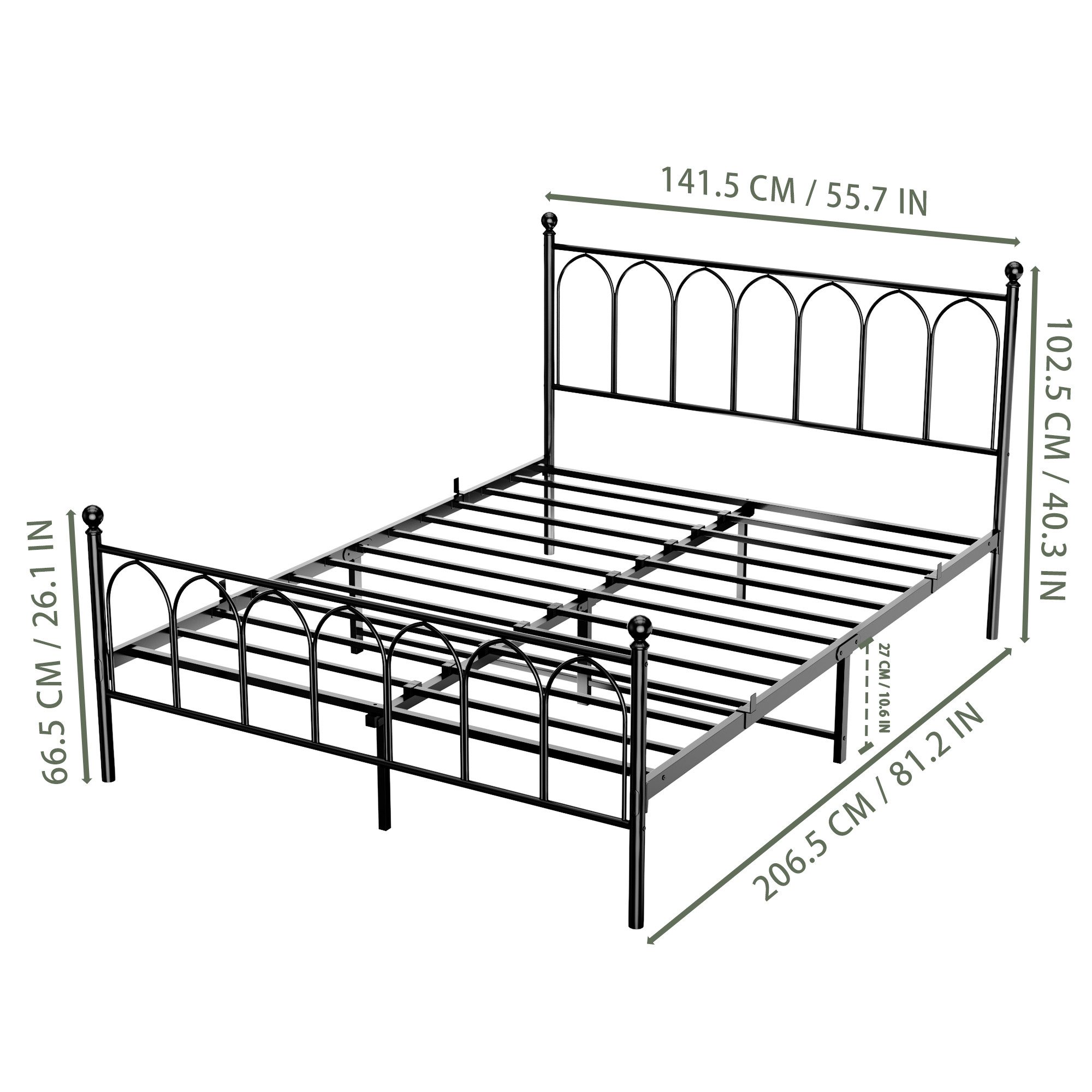 STILVORA Metallbett Metallbett 140x200 Bettgestell mit günstig online kaufen