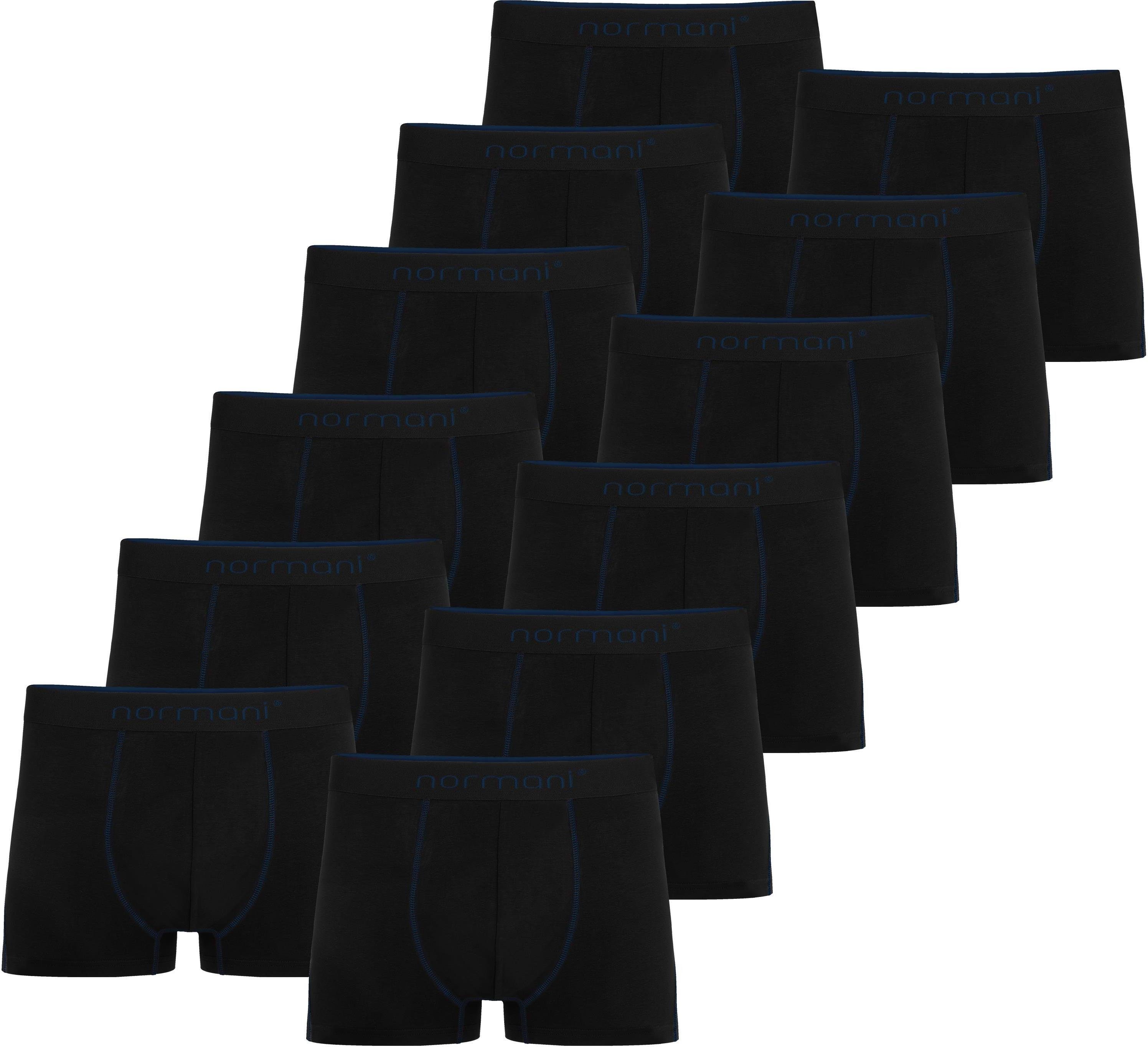 normani Boxershorts 12 x Herren Baumwoll-Boxershorts Unterhose aus atmungsaktiver Baumwolle für Männer Dunkelblau