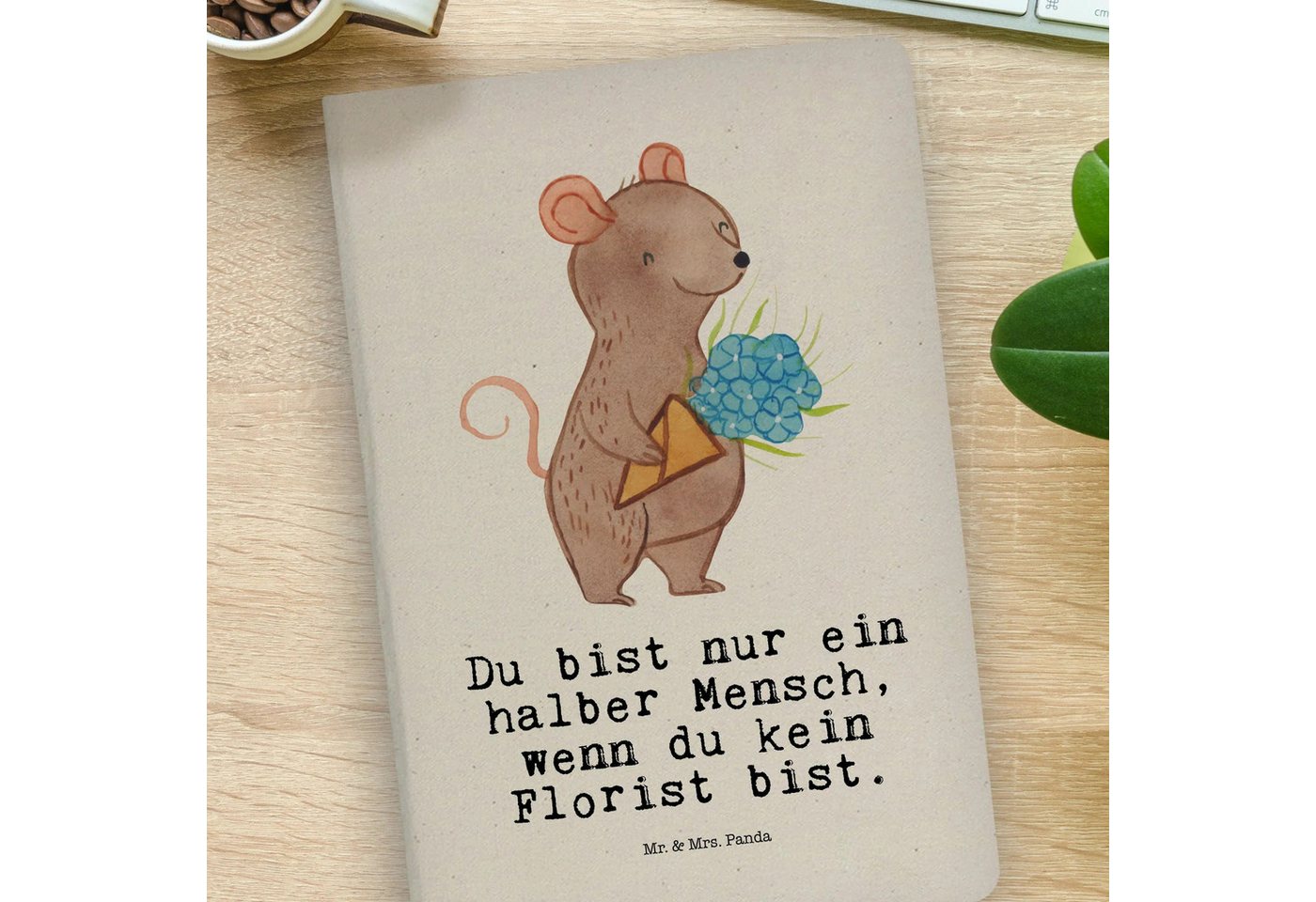Thumbnail - Mr. & Mrs. Panda Notizbuch Florist Herz - Transparent - Geschenk, DIN A4 Uni Notizbuch, Blumenhä Mr. & Mrs. Panda, Langl...