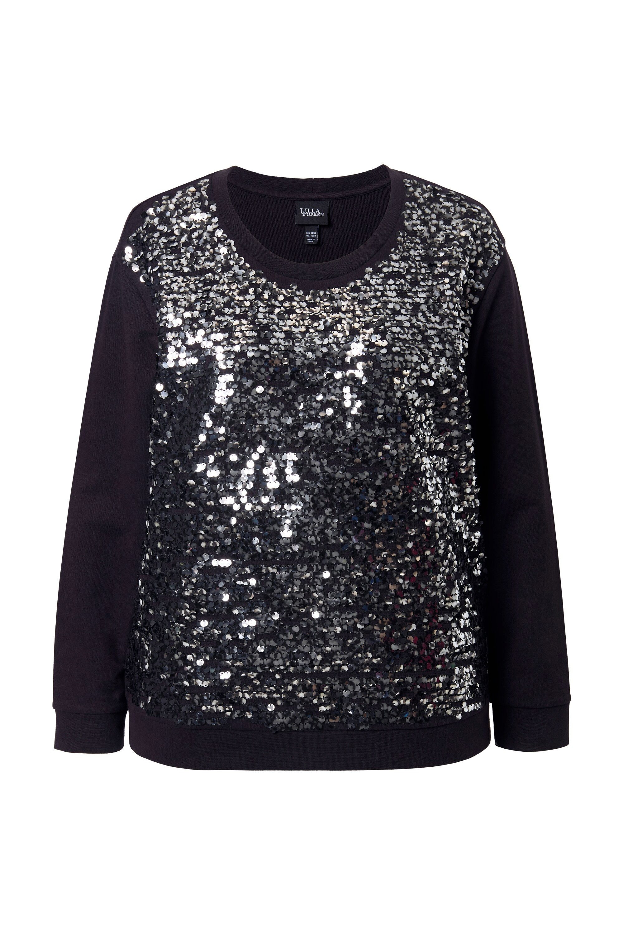 Ulla Popken Sweatshirt Sweatshirt Pailletten Oversized günstig online kaufen