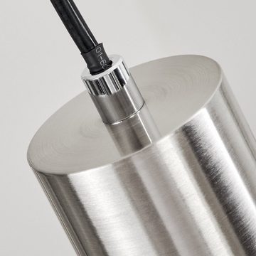 hofstein Hängeleuchte »Gambellara« moderne Pendellampe aus Metall in Nickel-matt, ohne Leuchtmittel, mit länglichen Schirmen (6cm), Höhe max. 120cm (einstellbar), 6xGU10