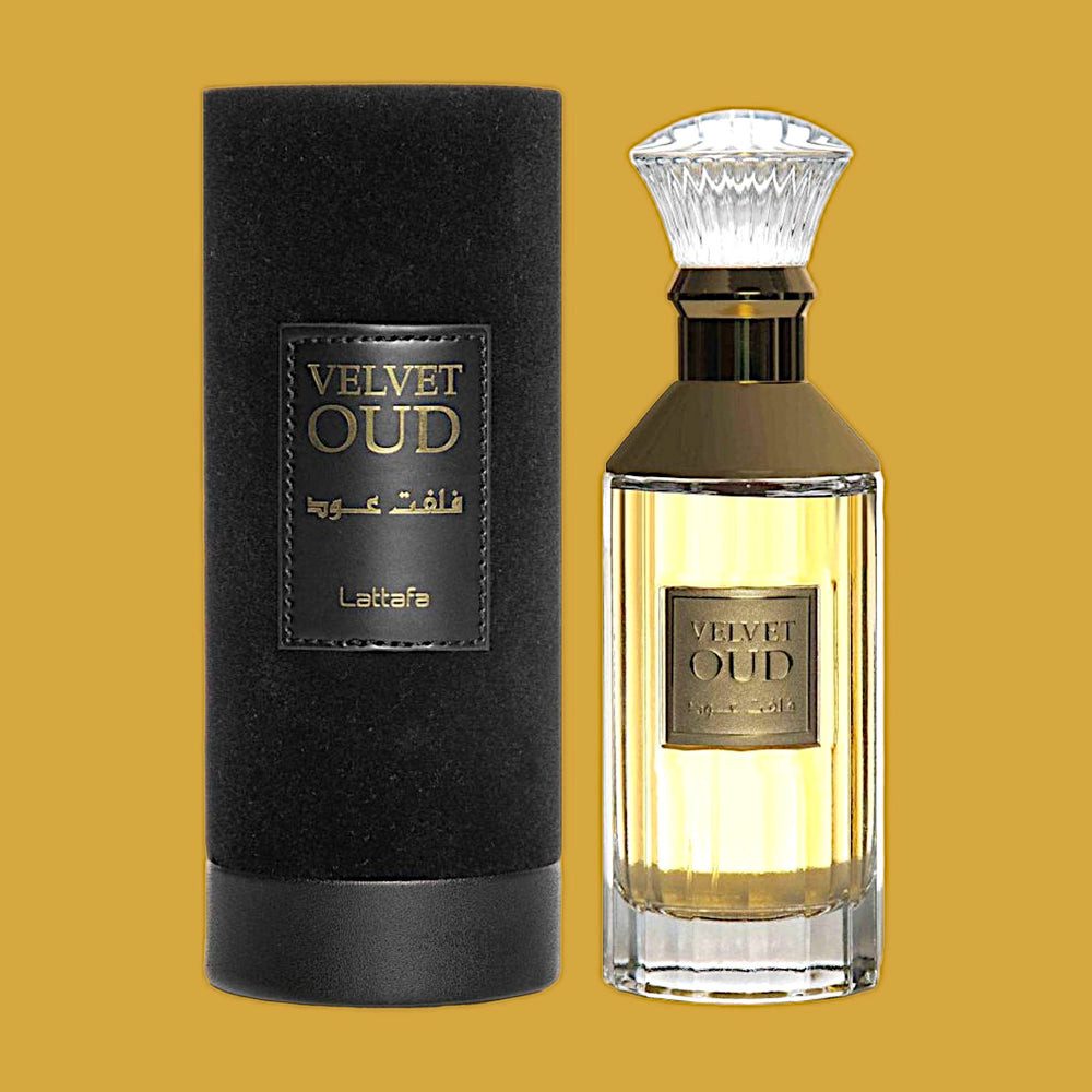 Lattafa Duft-Set Velvet Oud Eau de Parfum 100ml + Parfümzerstäuber (leer) Set
