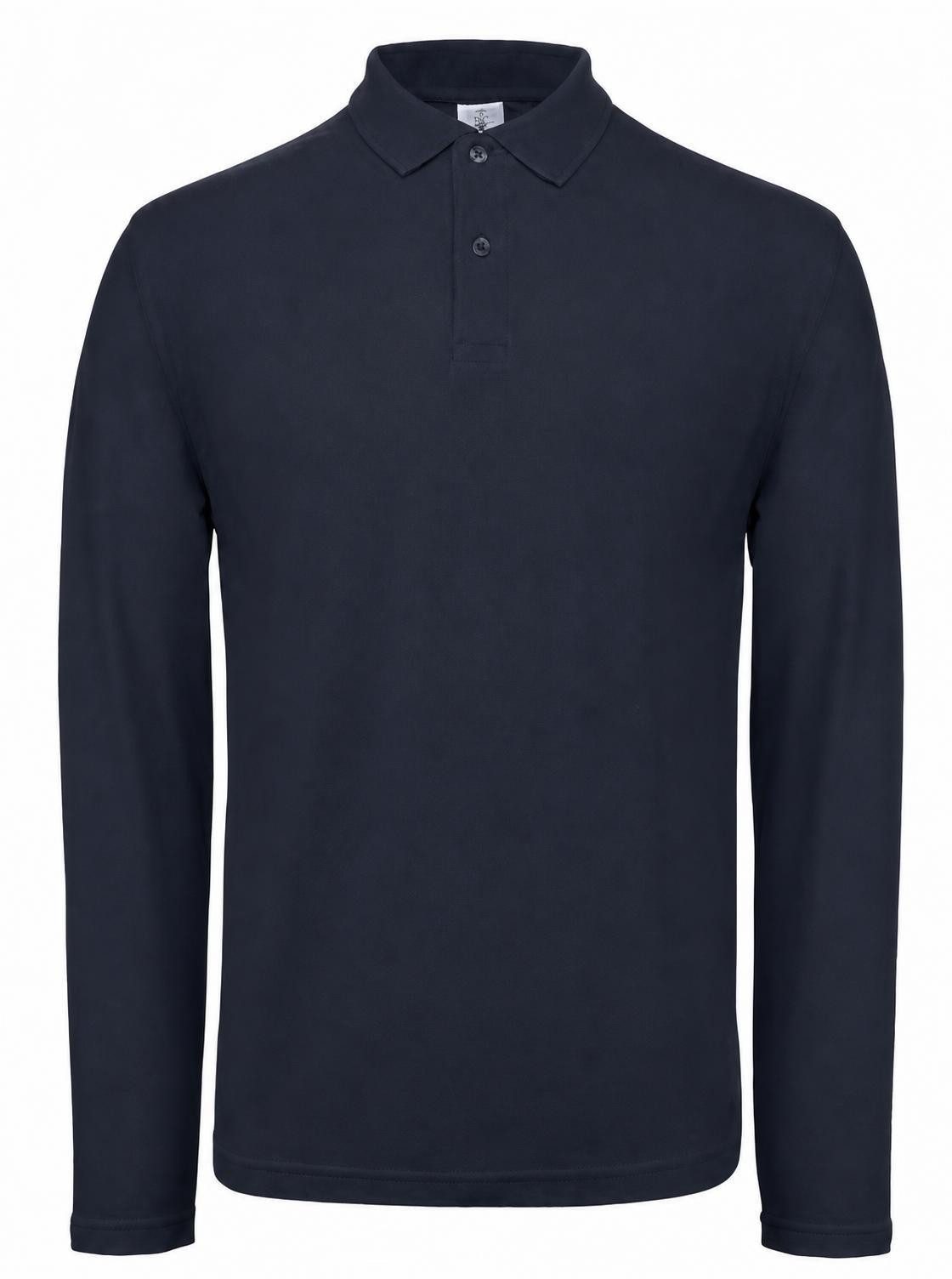 B&C Langarm-Poloshirt Herren Long Sleeve Polo ID.001 / 100 % Baumwollpiqué