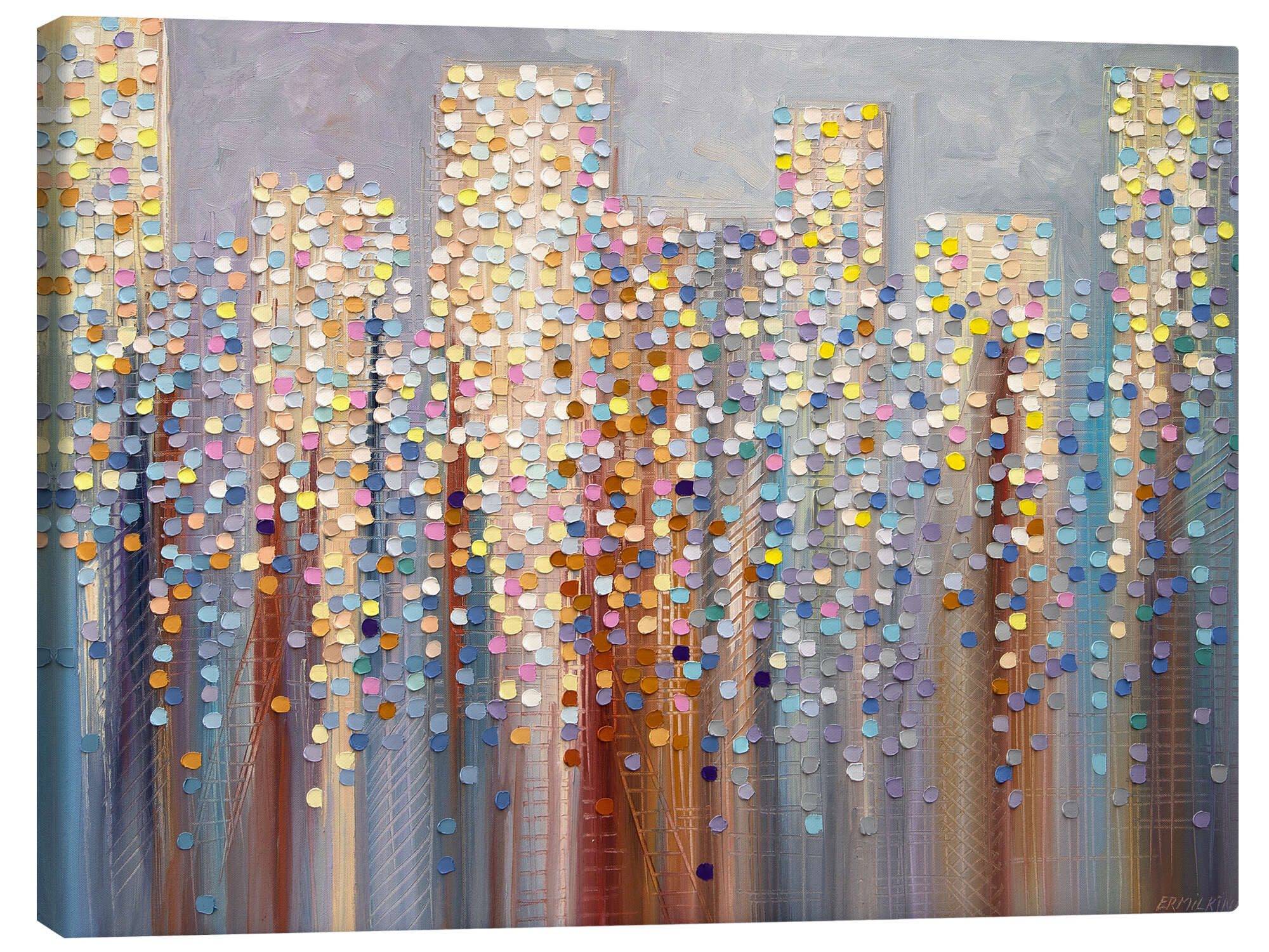 Posterlounge Wandbild Abendleuchten über der Stadt, Ekaterina Ermilkina, erhältlich als Poster, Leinwandbild, Wandsticker oder Acrylglasbild