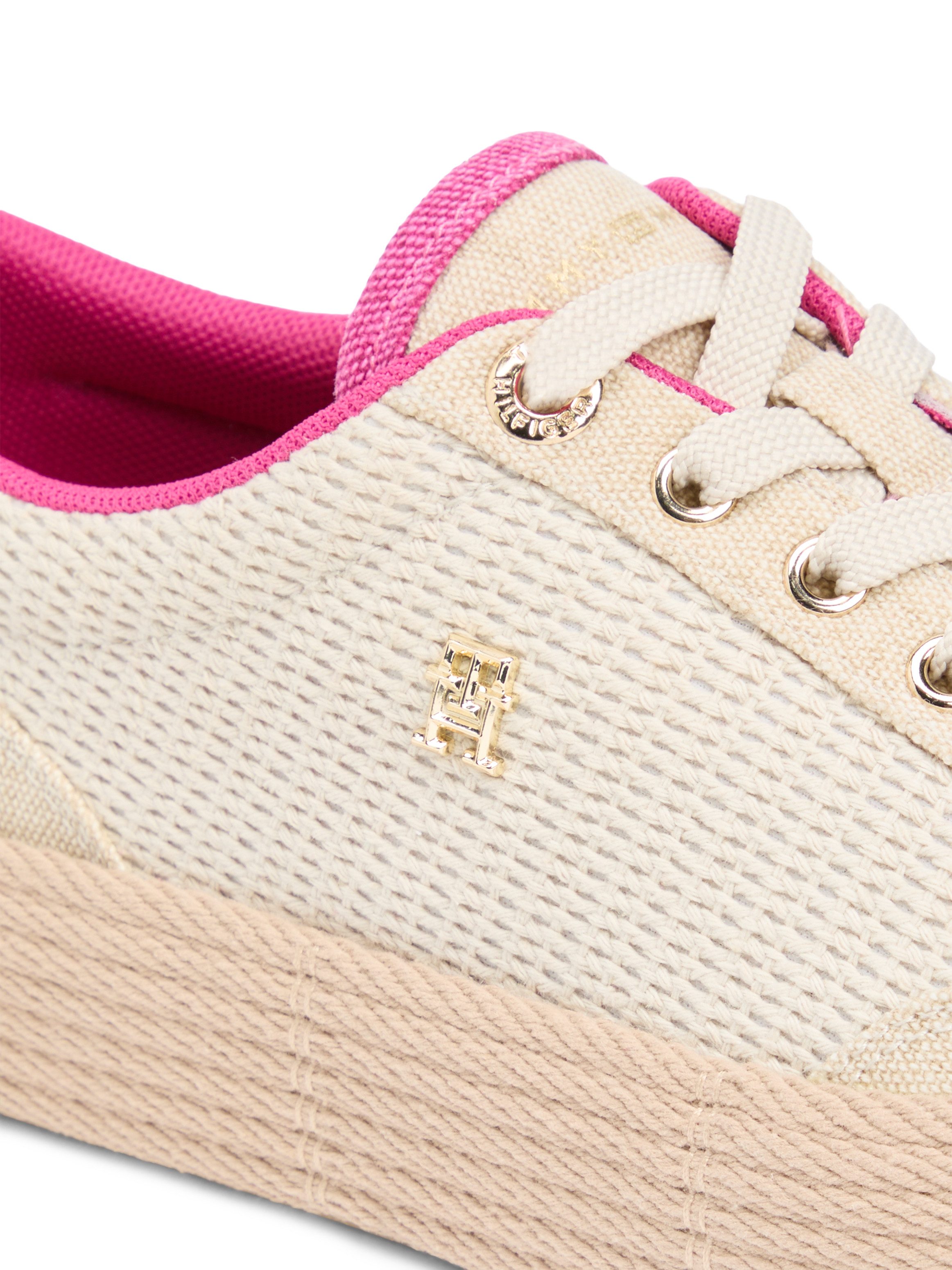 Tommy Hilfiger TH FOXING PLATFORM ROPE Plateausneaker Freizeitschuh, Schnürer, Halbschuh mit TH-Schmuckelement