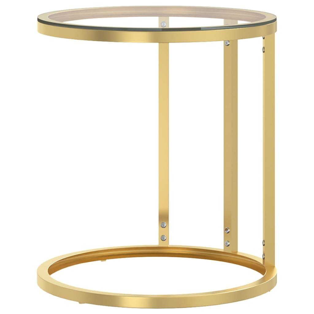 furnicato Beistelltisch Golden und Transparent 45 cm Hartglas (1-St)