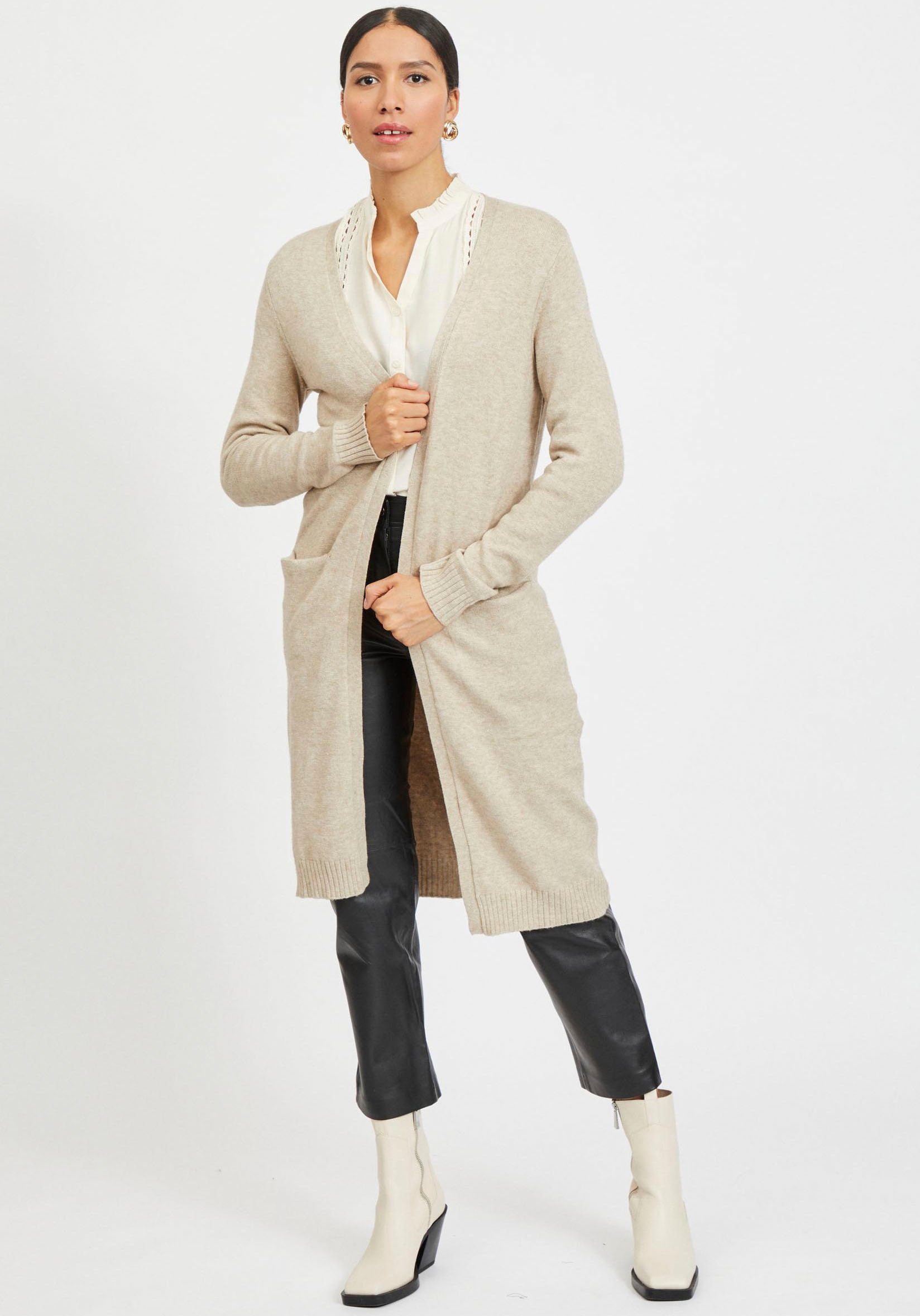 Vila Longstrickjacke VIRIL LONG L/S KNIT CARDIGAN - NOOS in knielanger Form günstig online kaufen