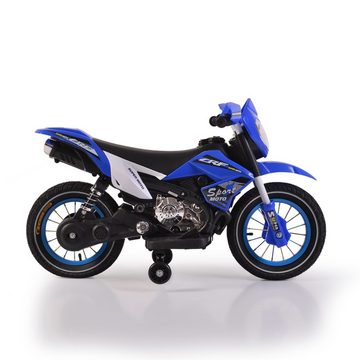 Moni Elektro-Kindermotorrad Kinder Elektromotorrad Super Moto FB-6186, Belastbarkeit 30 kg, Luftreifen Musik Licht Stützräder