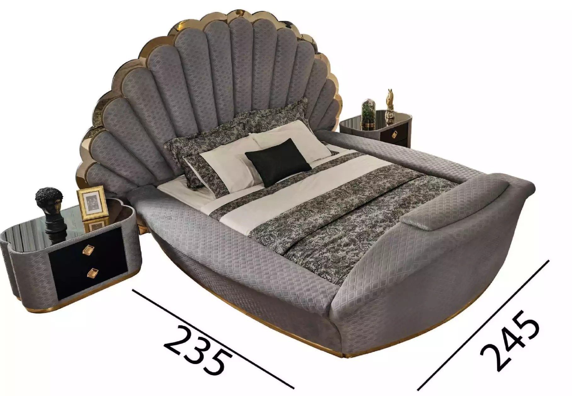 JVmoebel Bett Königliches Doppelbett im luxuriösen Design für das Schlafzimmer (1-tlg., Bett), Made in Europa