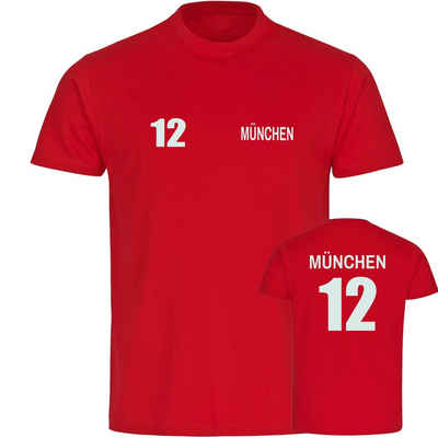 multifanshop T-Shirt Herren München rot - Trikot 12 - Männer