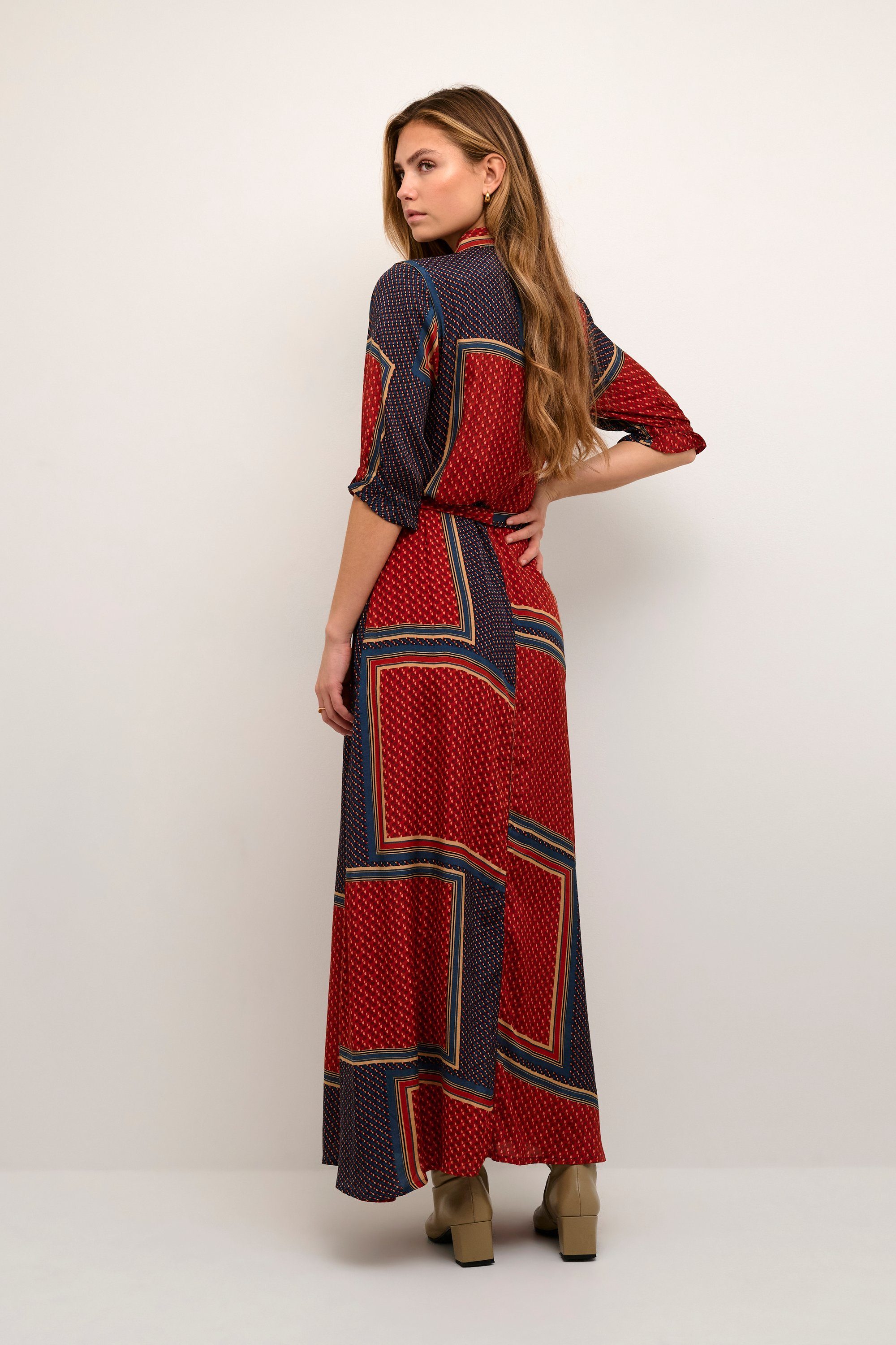 Blue P. KAFFE Scarf Jerseykleid Ochre/Onion KAvelana Kleid Red