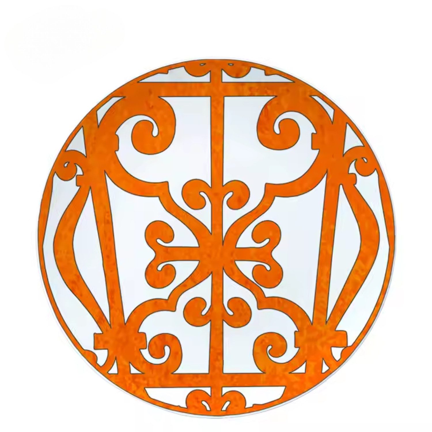 Quality Elegance Speiseteller Vintage Orange Bone China Geschirrset – Handbemalt, (4 St), Platzteller, Essteller, Brotteller, Dessertteller
