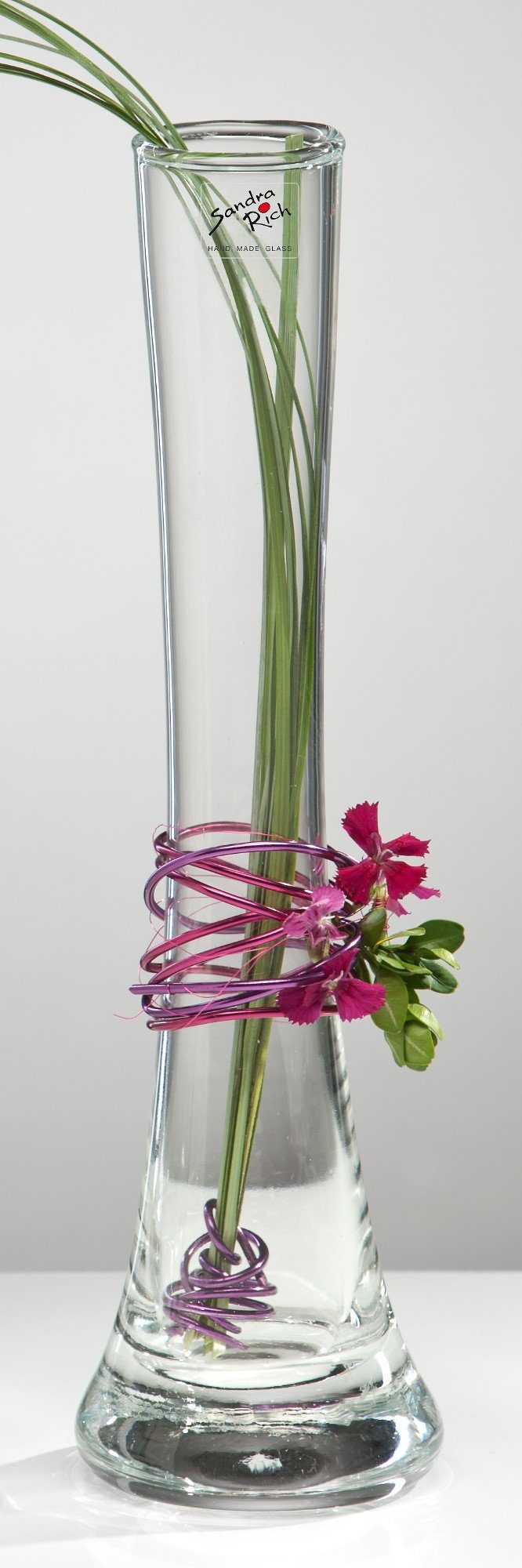 Sandra Rich Dekovase Glasvase Solifleur konkav hot cut von Sandra Rich