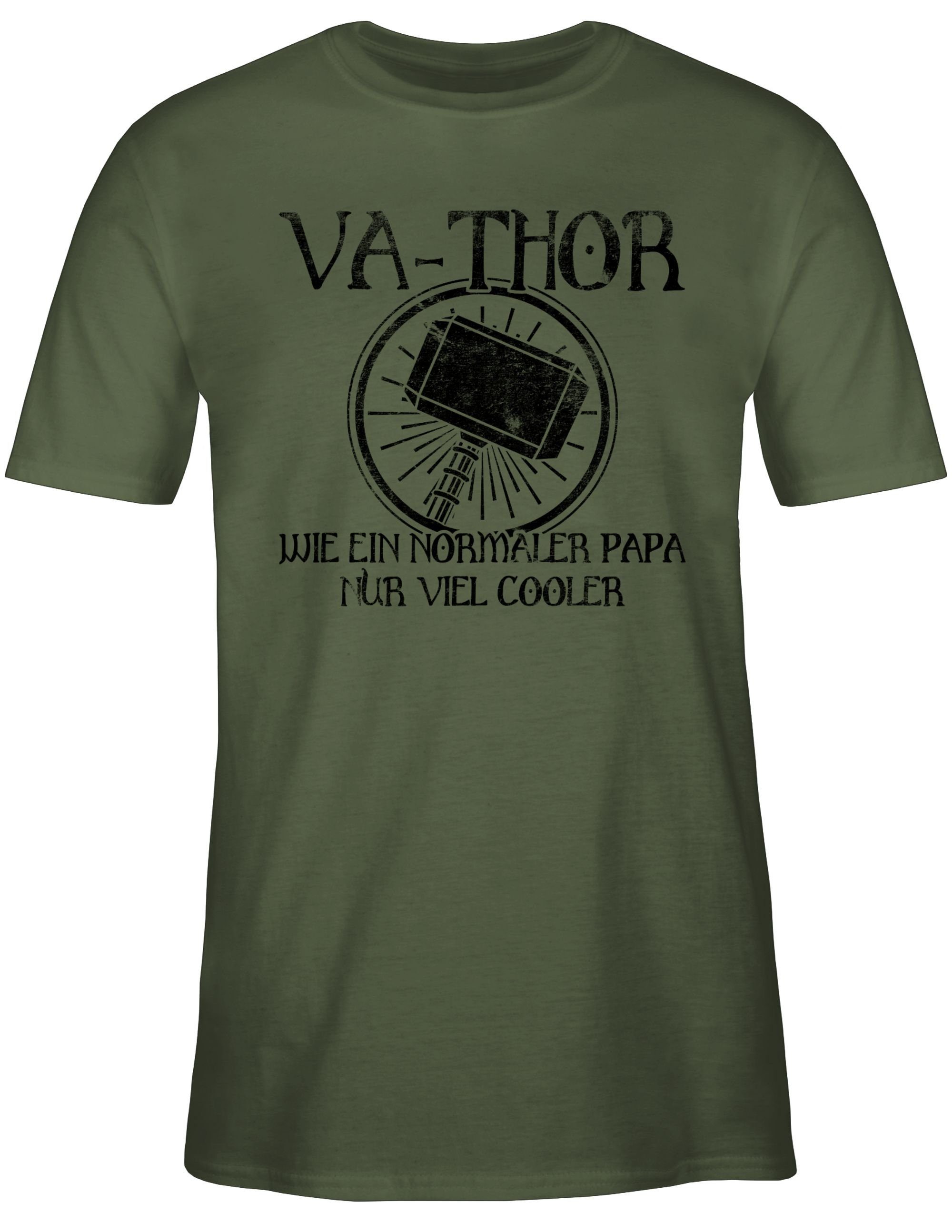 02 Grün - nur Army Geschenk Shirtracer Papa schwarz Vatertag für Papa T-Shirt ein cooler wie normaler viel Vathor
