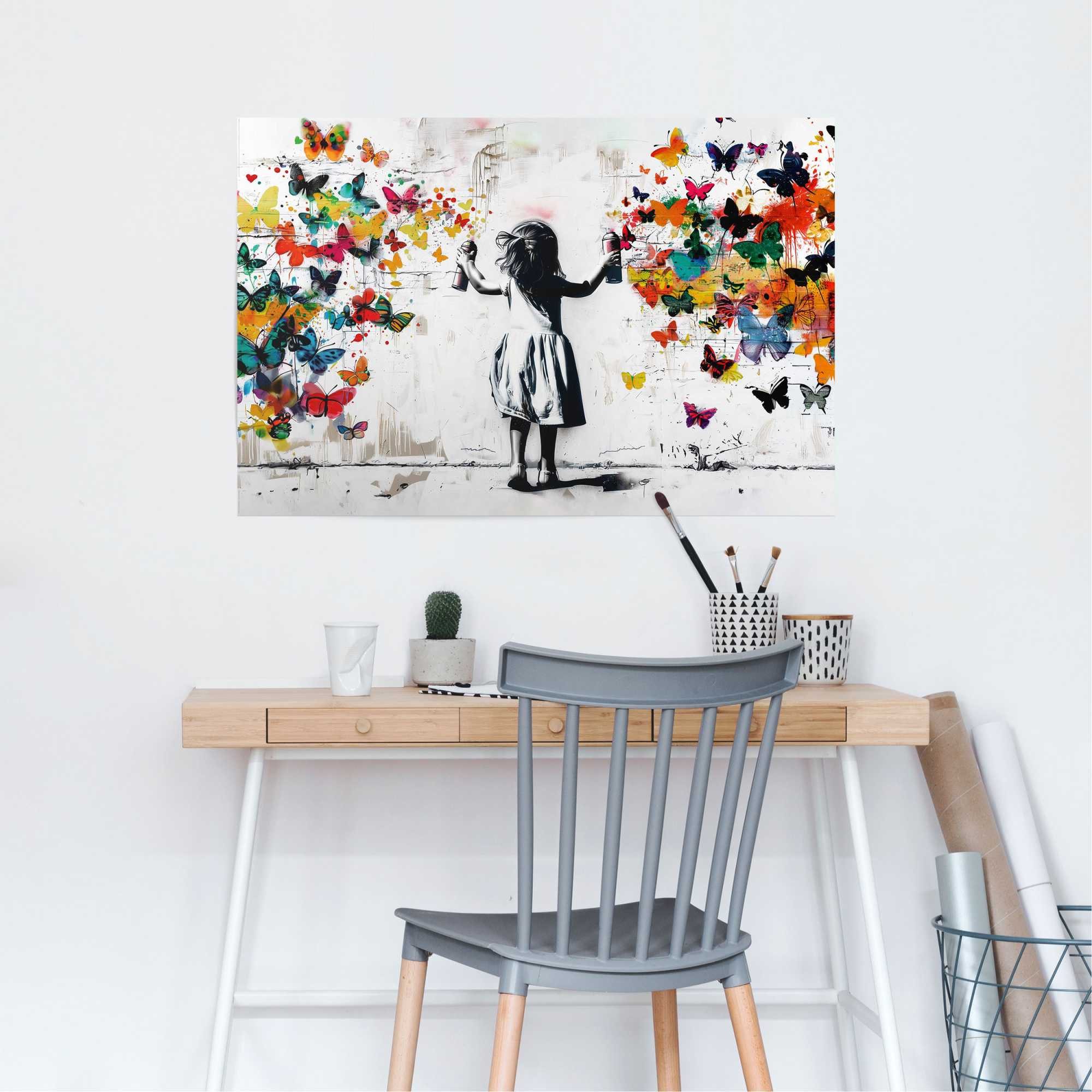 Reinders! Poster Wolke von Schmetterlingen, Kinderzimmer - Mehrfarbig - 150 gr. Papier - Street Art - 91,5x61 cm