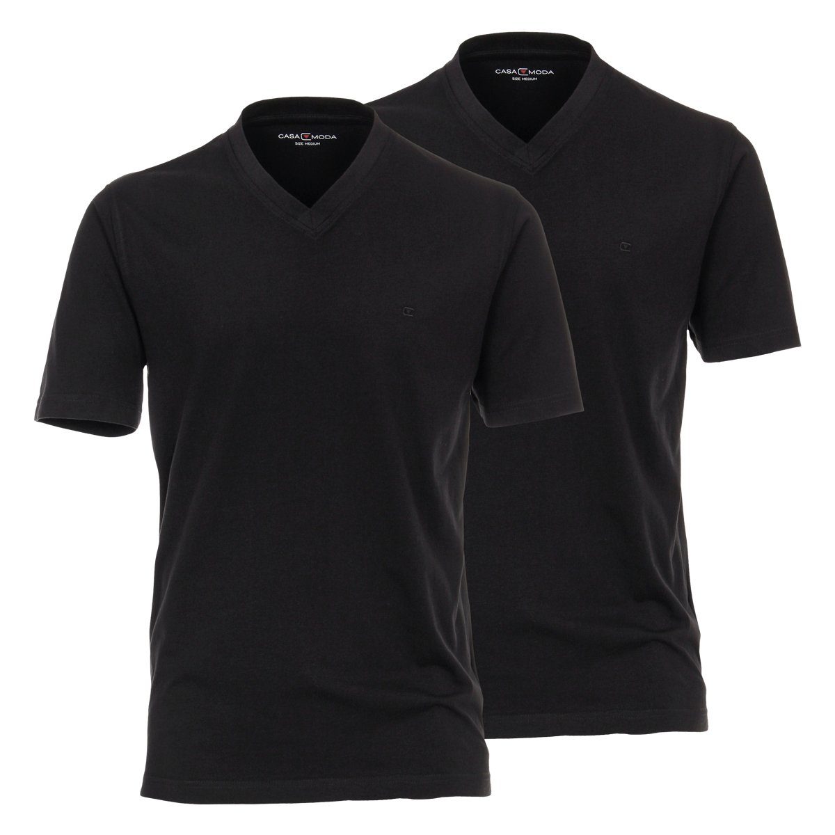 CASAMODA V-Shirt CasaModa Doppelpack V-Neck T-Shirts schwarz XXL günstig online kaufen