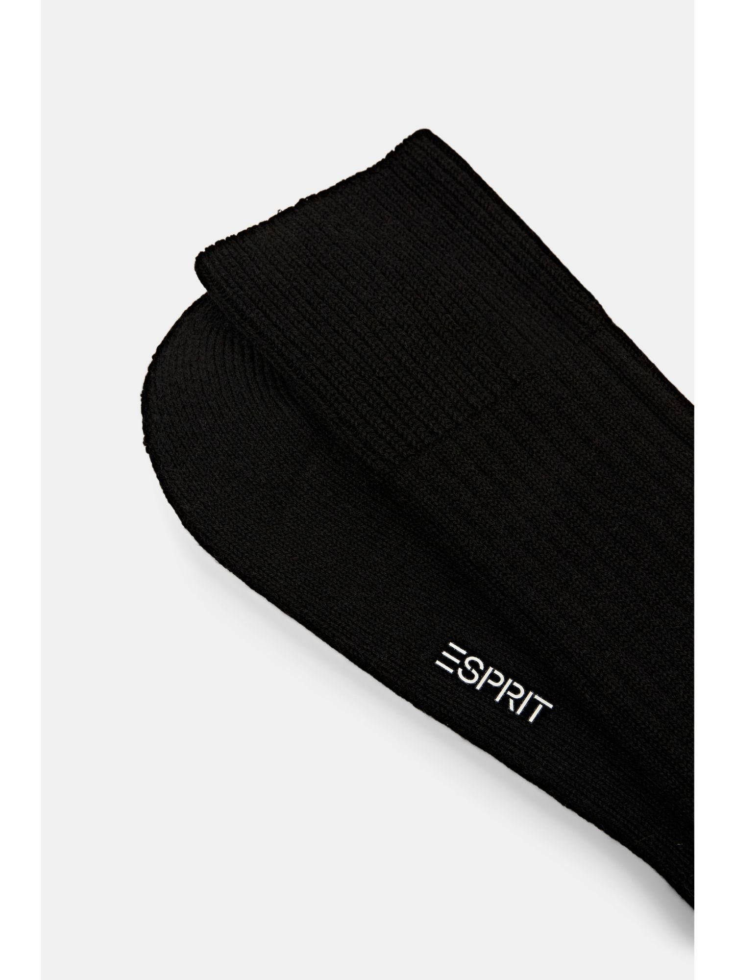 grobem Socken Socken Esprit Rippstrick aus BLACK