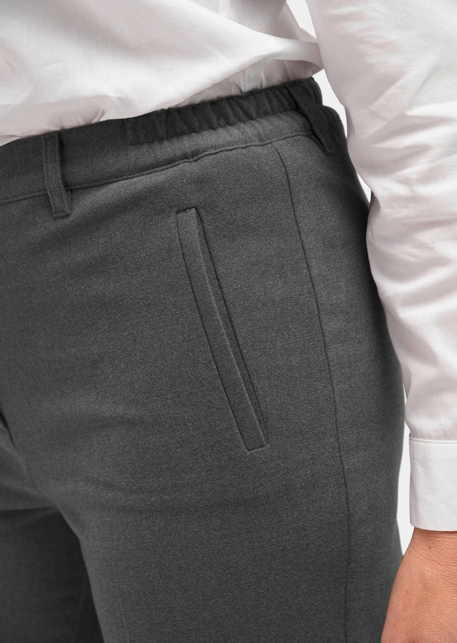 GOLDNER Stoffhose Kurzgröße: Bügelfaltenhose mit Melange-Effekt Stoffhose mit Teildehnbund, Gürtelschlaufen und Knöchellänge