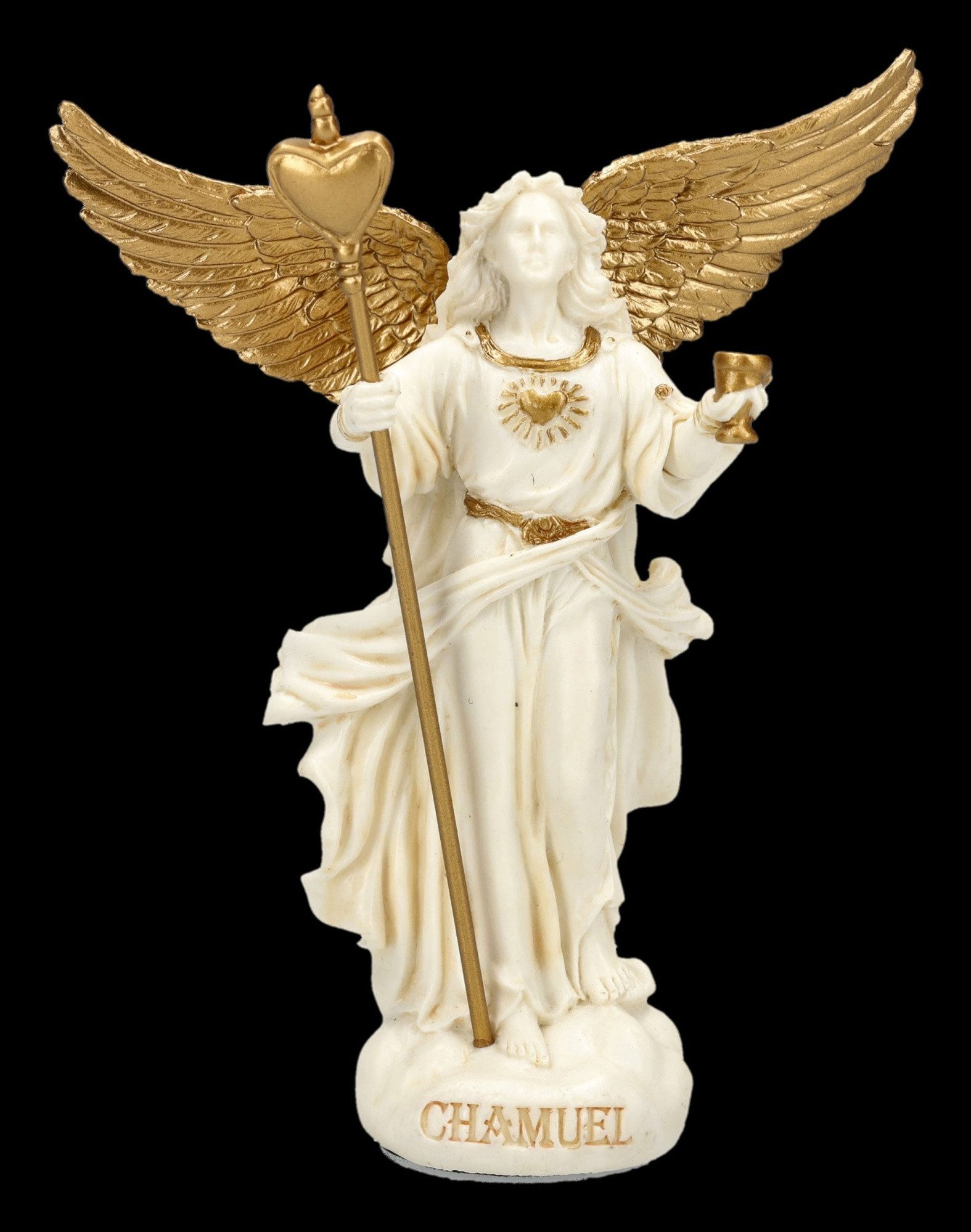 Figuren Shop GmbH Dekofigur Erzengel Chamuel Figur – Miniatur Engel Statue Veronese 10 cm Deko