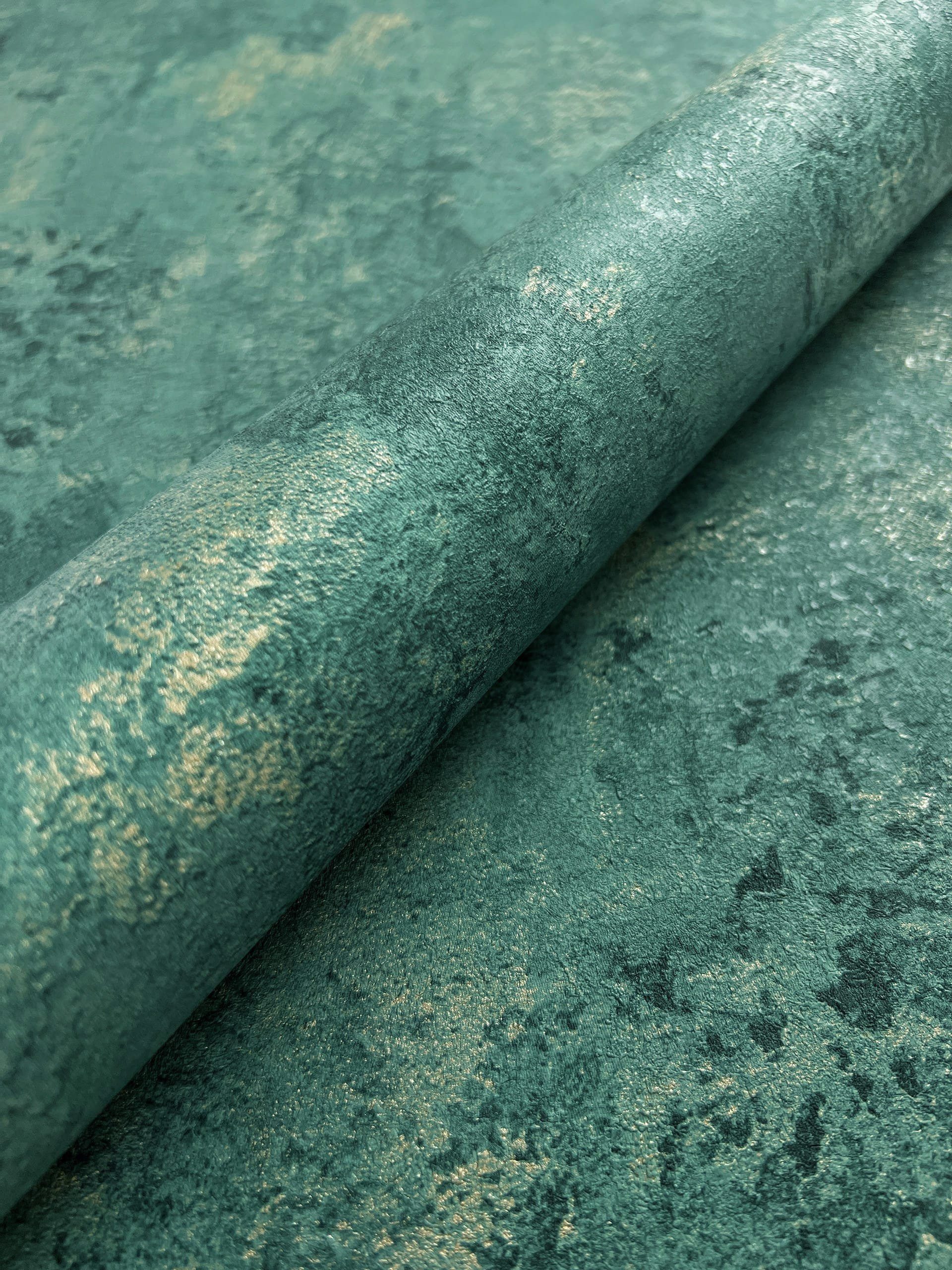 Newroom Vliestapete Home & Living Betonoptik, Petrol Tapete Modern Putz - G günstig online kaufen