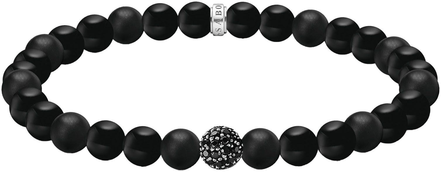 THOMAS SABO Armband Obsidian Armband mit Zirkonia, A2194-705-11-L21, mit Obsidian, Zirkonia (synth)