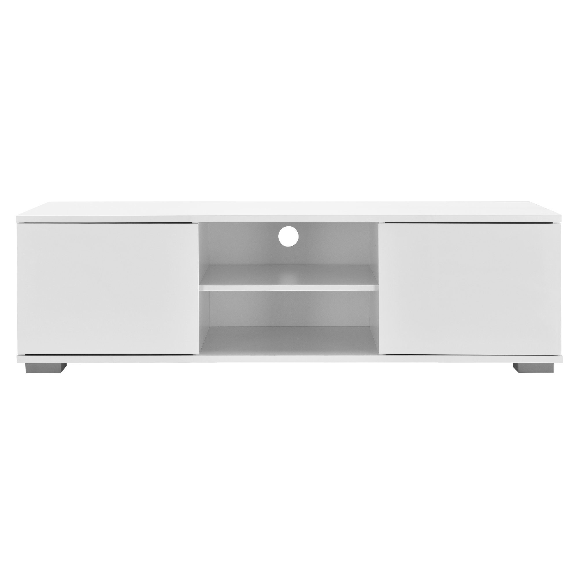 en.casa TV-Board, »Werpen« Fernsehtisch Lowboard Unterschrank Weiß hochglänzend