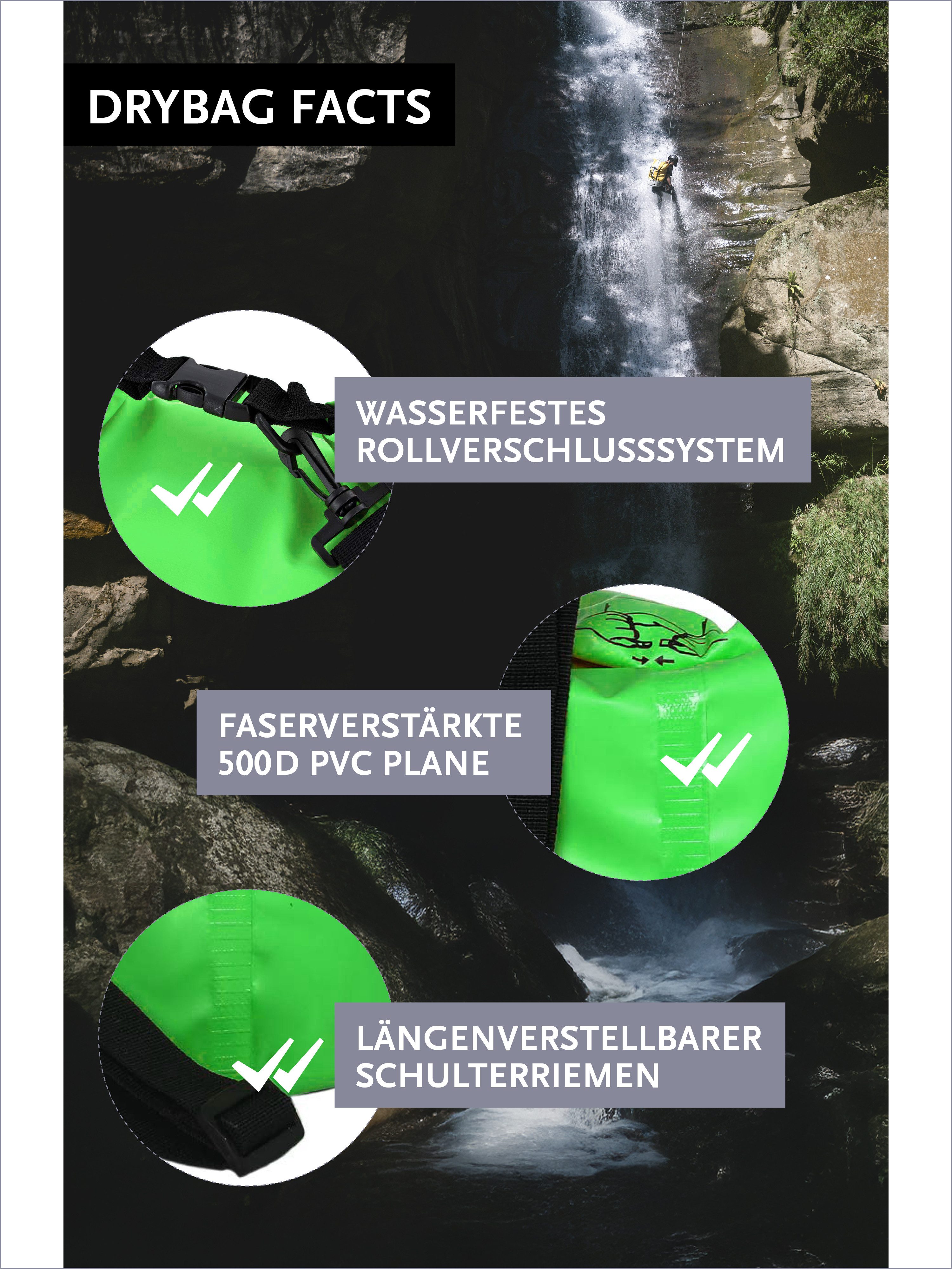 DonDon Drybag Beutel Trockentasche Trockenbeutel, wasserdichter outdoor Drybag