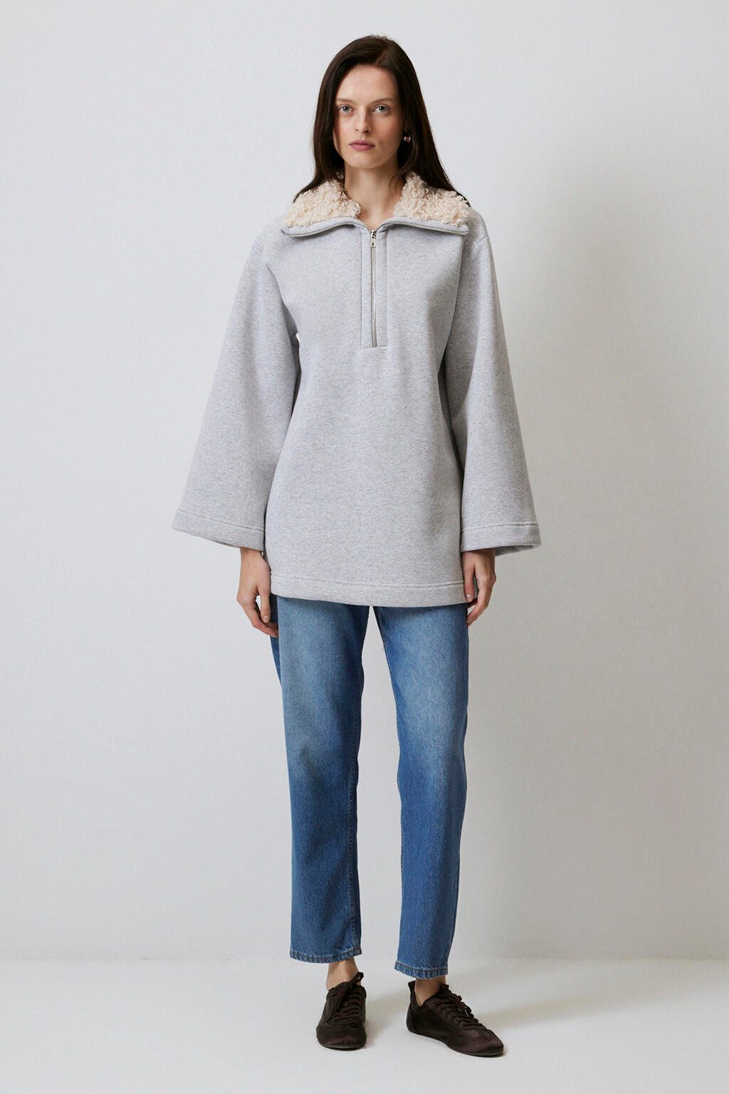 touche prive Kapuzenpullover SWEATSHIRT MIT KUNSTPELZKRAGEN günstig online kaufen
