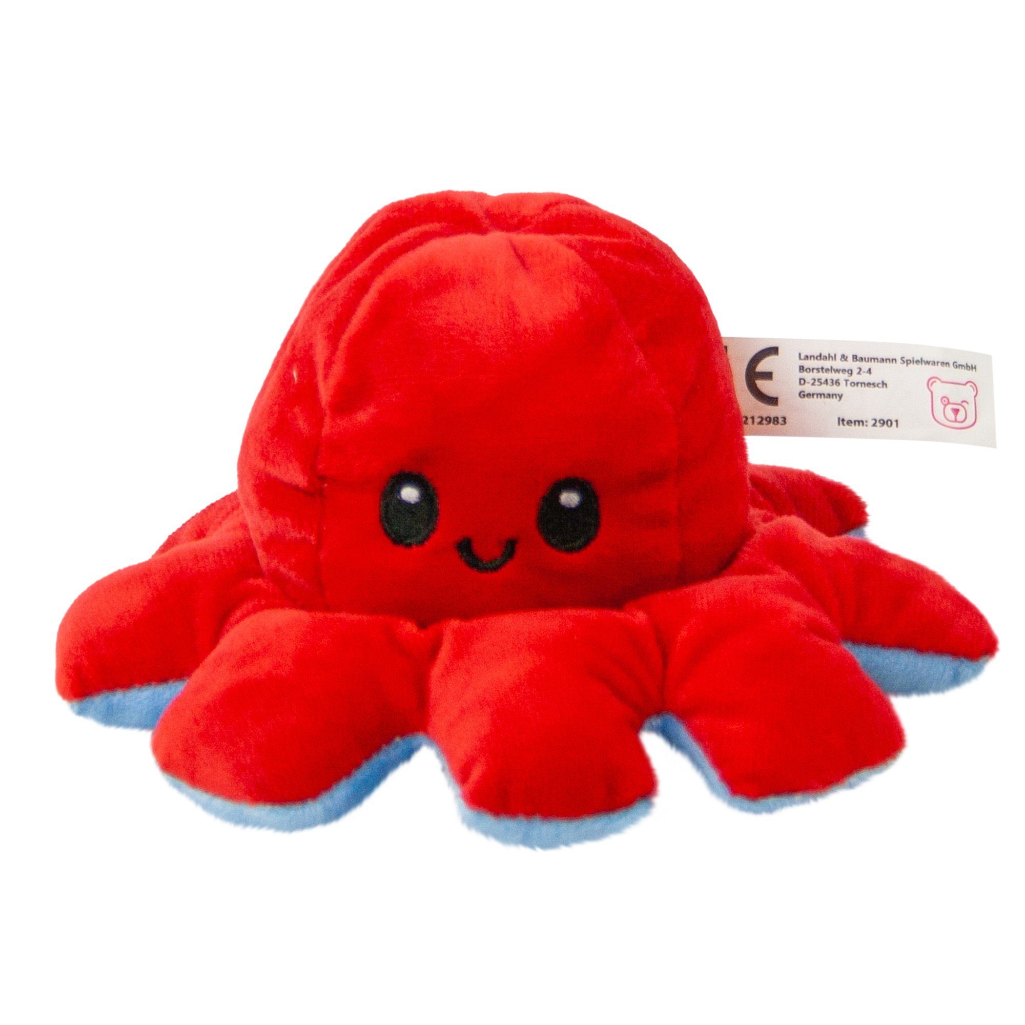Teddys Rothenburg Kuscheltier Wendeoktopus 20 cm rot-blau Stimmungs