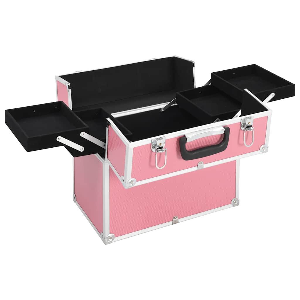vidaXL Kosmetikkoffer Kosmetikkoffer 38x23x34 cm Rosa Aluminium (1-tlg)