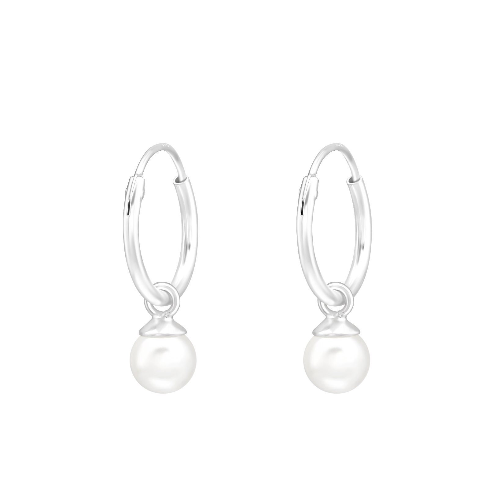 ALEXANDER YORK Paar Creolen Charm-PERLE, 2-tlg., 925 Sterling Silber