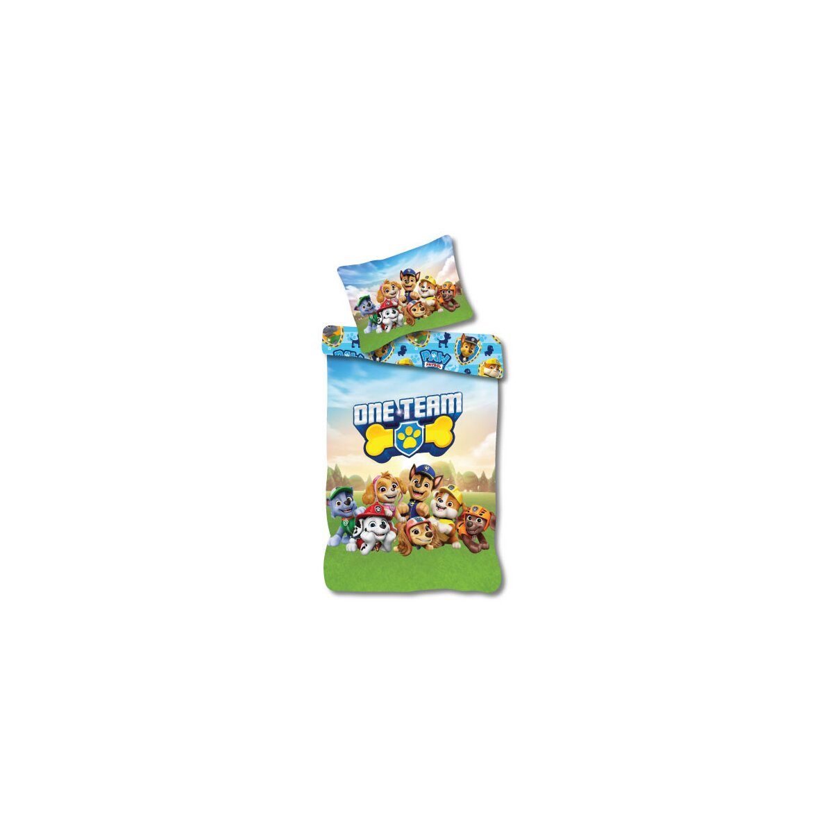PAW PATROL Kinderbettwäsche Paw Patrol One Team Kindergarten Bettwäsche 100x135