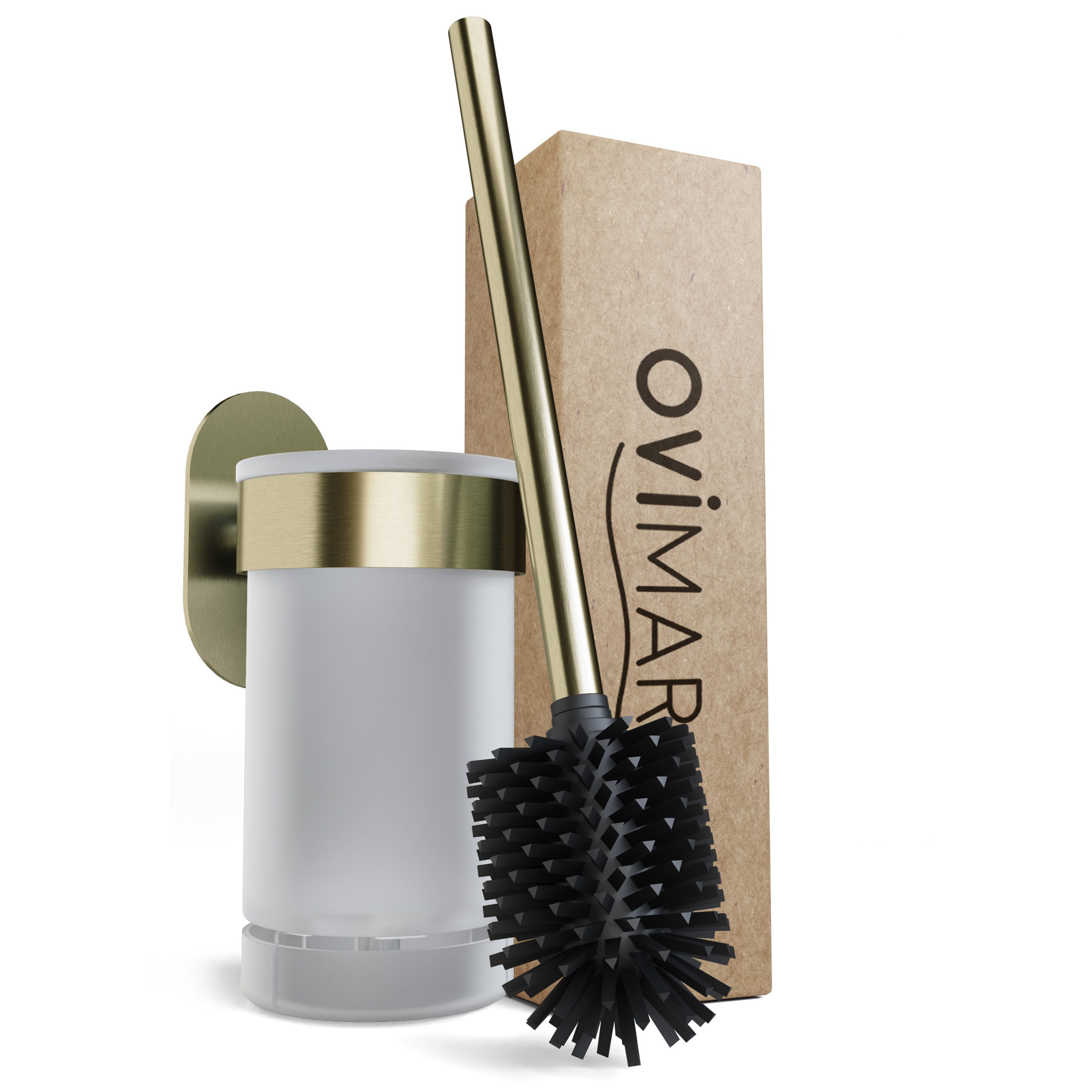 ovimar WC-Reinigungsbürste, (1-tlg), aus Edelstahl in Gold zur Zum Kleben