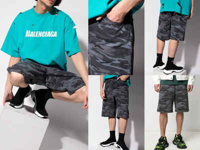 Balenciaga Shorts BALENCIAGA SHORTS DEADSTOCK Camo Denim Jeans Pants Hose Trousers Skat