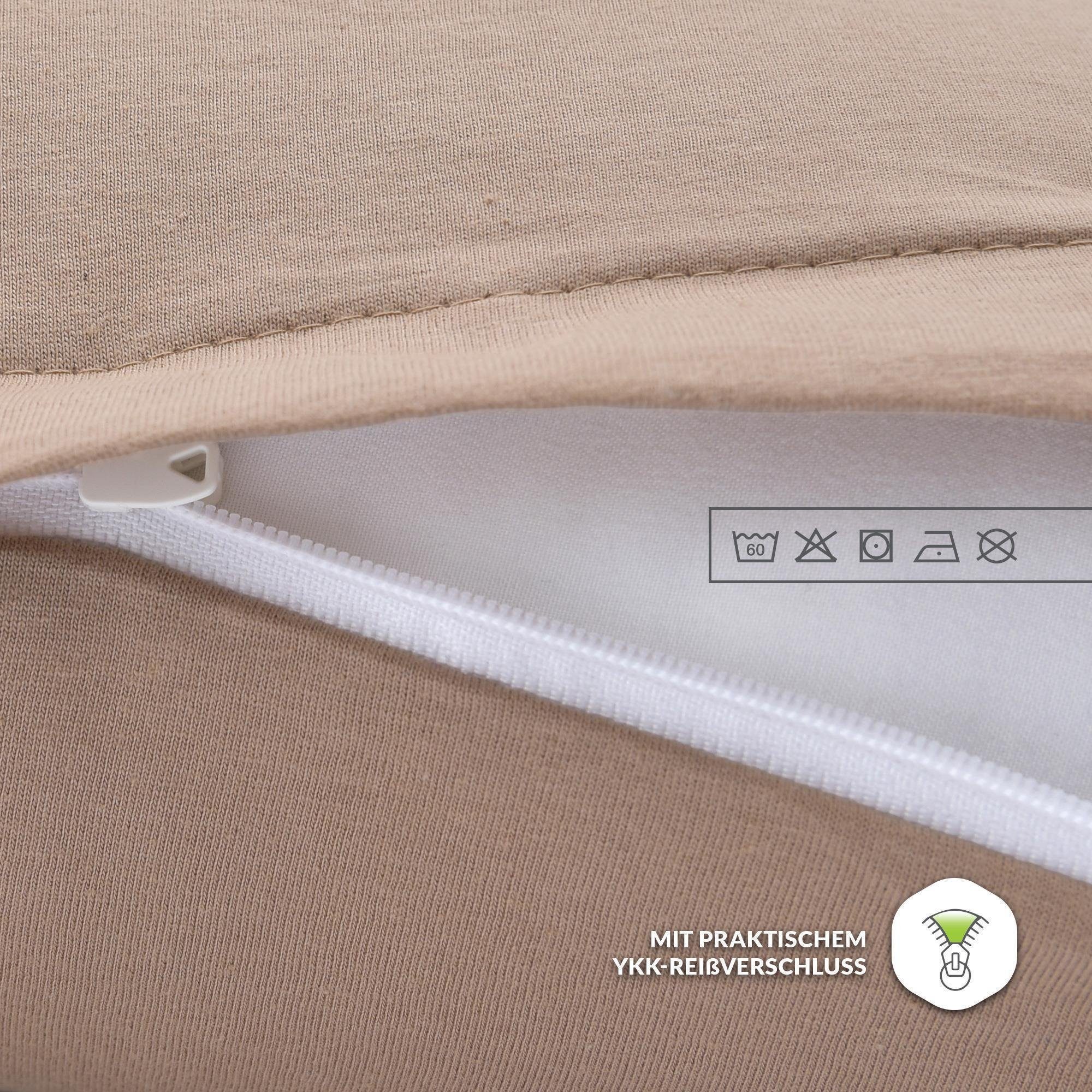 NatureMark Kissenbezüge 2er Pack Jersey Kissenbezug Kissenhülle, (2 Stück), Kissenhülle in vielen Größen und Farben (80 x 80 cm, Sand / Beige)