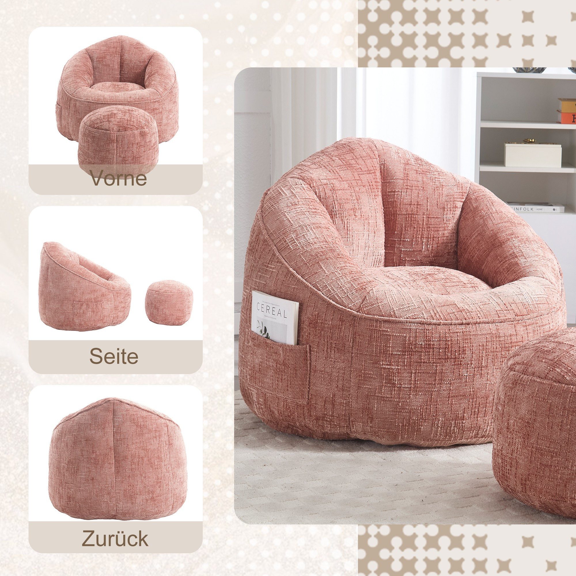 BlingBin Sitzsack Memory Schaumstoff-Sitzsack Sessel Beanbag günstig online kaufen