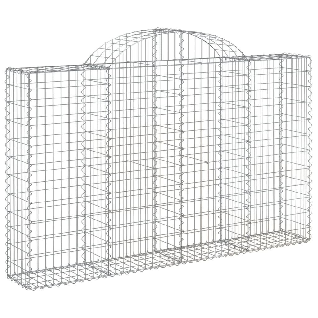 vidaXL Blumentopf Gabionen mit Hochbogen 14Stk. 200x30x120/140cm Verzinktes Eisen (14 St)
