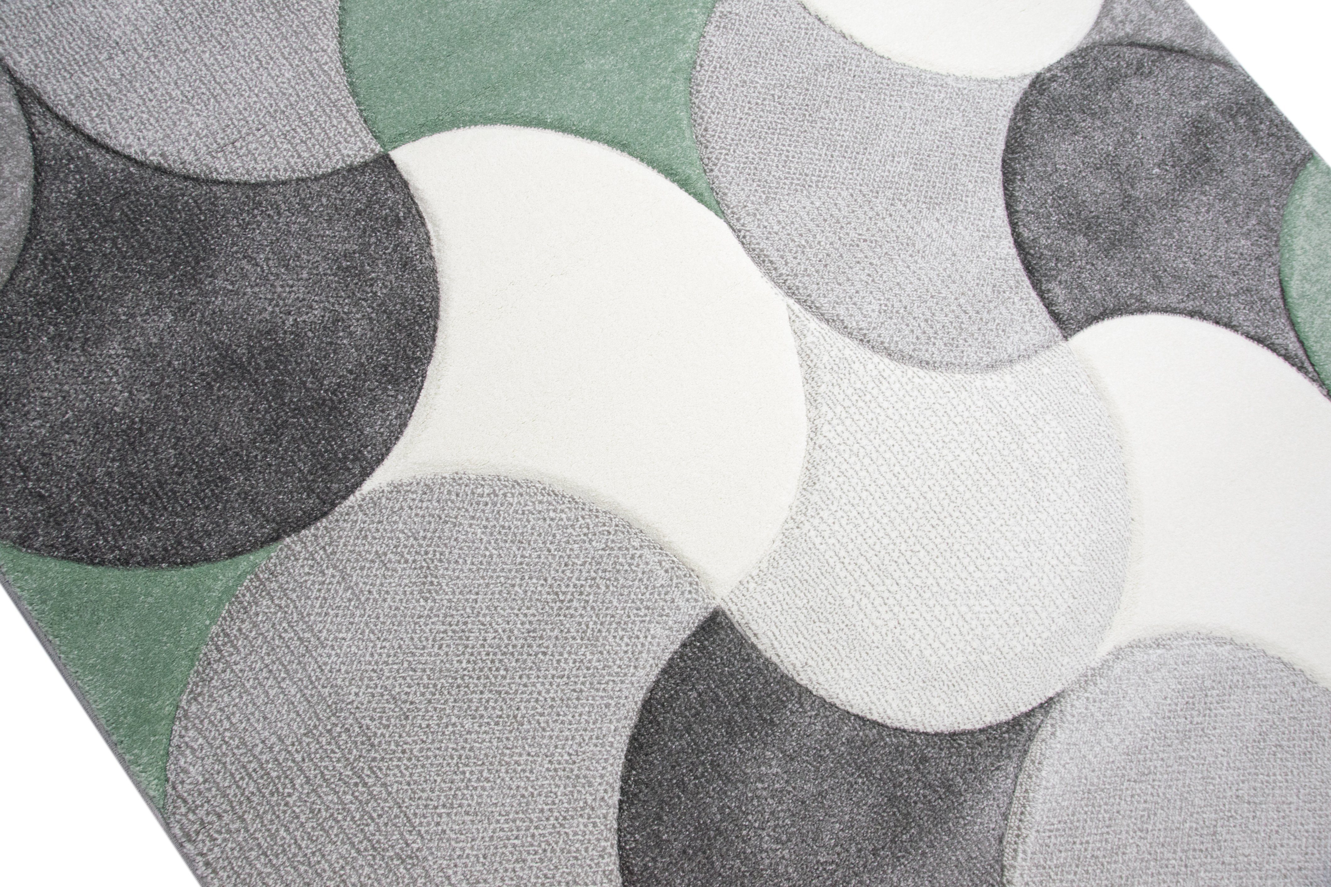 TeppichHome24 Teppich Designer Teppich mit Tropfen Muster in Grün Grau Beige, rechteckig