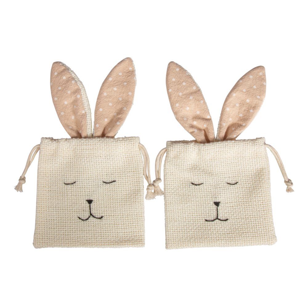 Osternest Stoffsäckchen Hase, 12 x 21 cm, 2 Stück