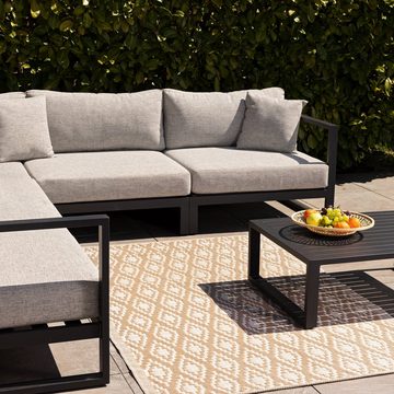 Outdoorteppich Outdoor Teppich 120x180cm - Balkon Terrassenteppich taupe, JEMIDI, Höhe: 88,00 mm